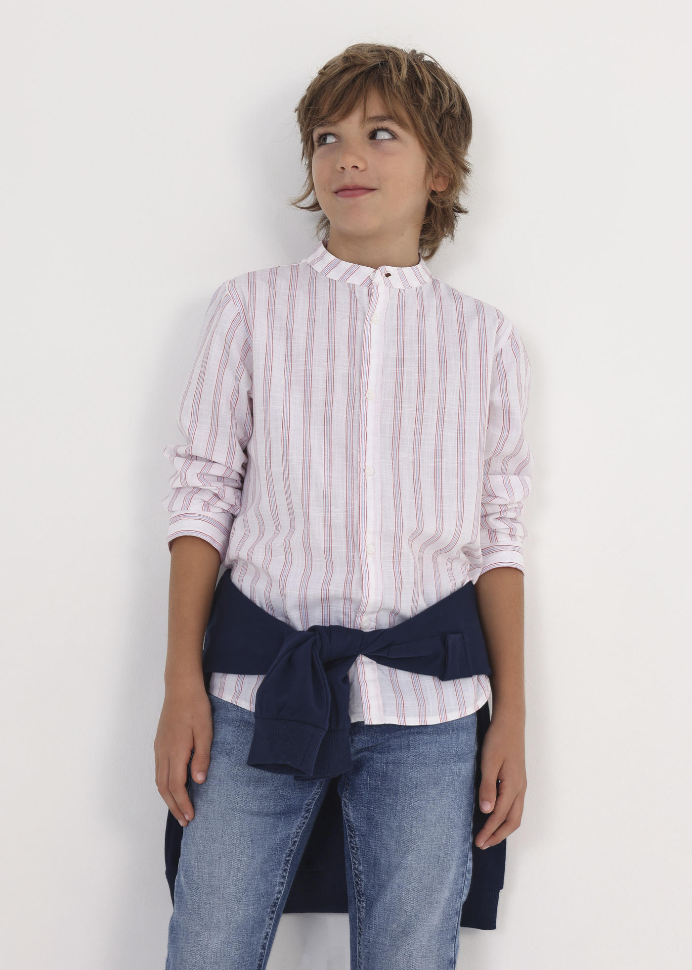 Sustainable Cotton Printed Mandarin Collar Shirt Boy | Mayoral