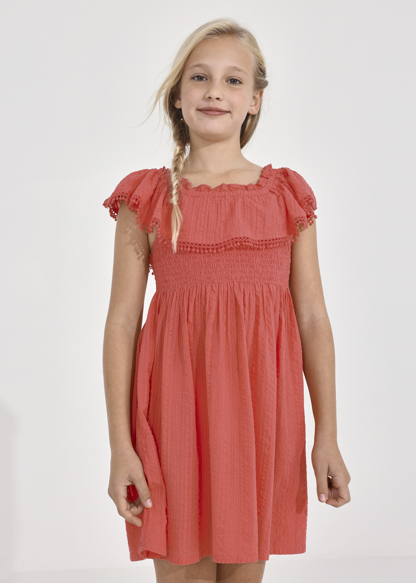 Smocked Ruffled Dress Girl | Mayoral