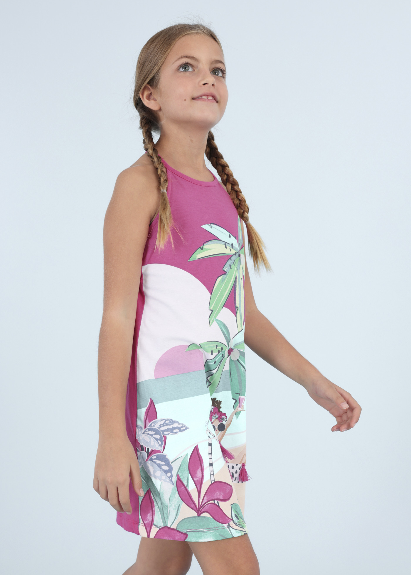 Vestito motivo stampato cotone ragazza | Mayoral