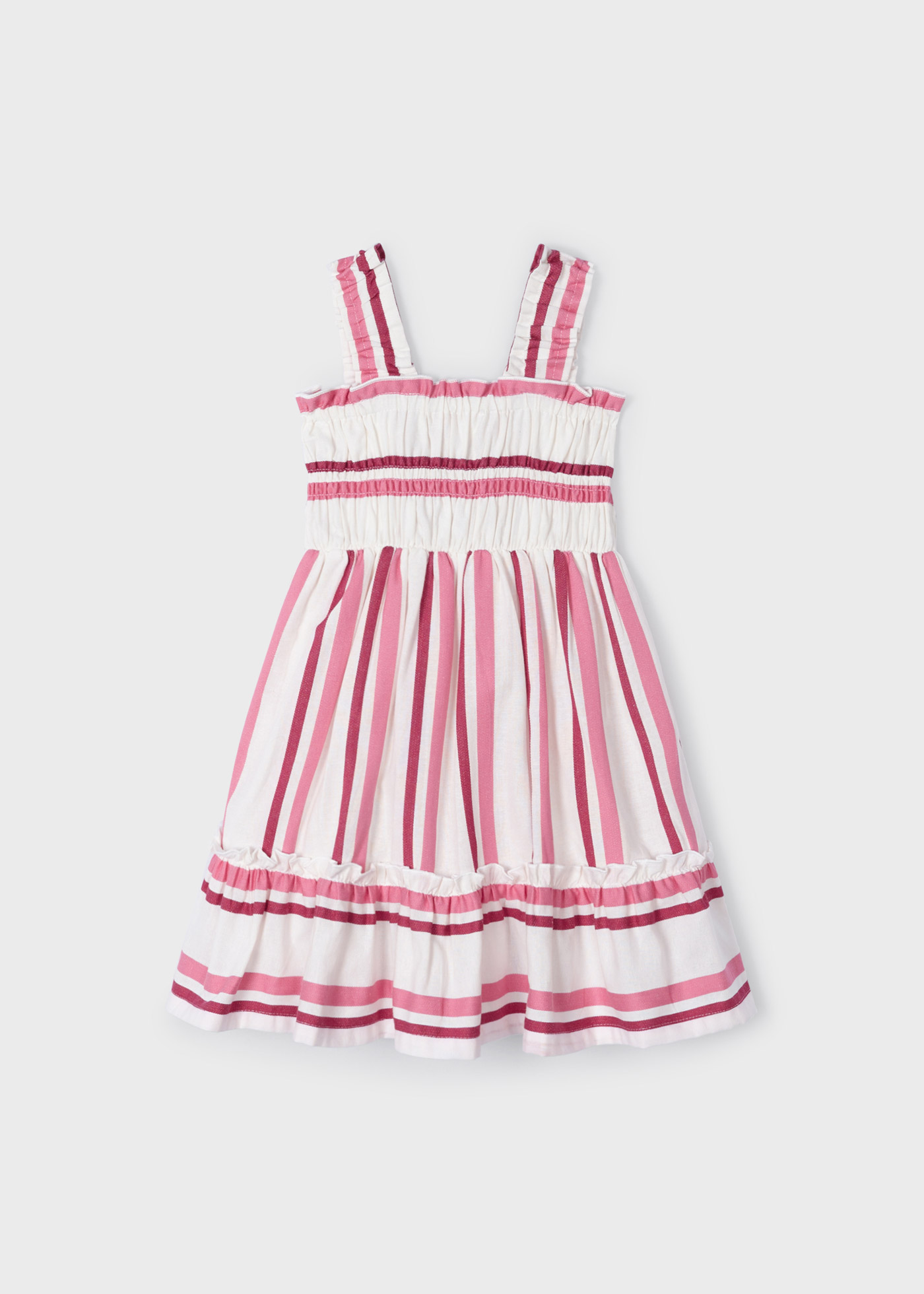 Striped Smocked Strap Dress Girl | Mayoral