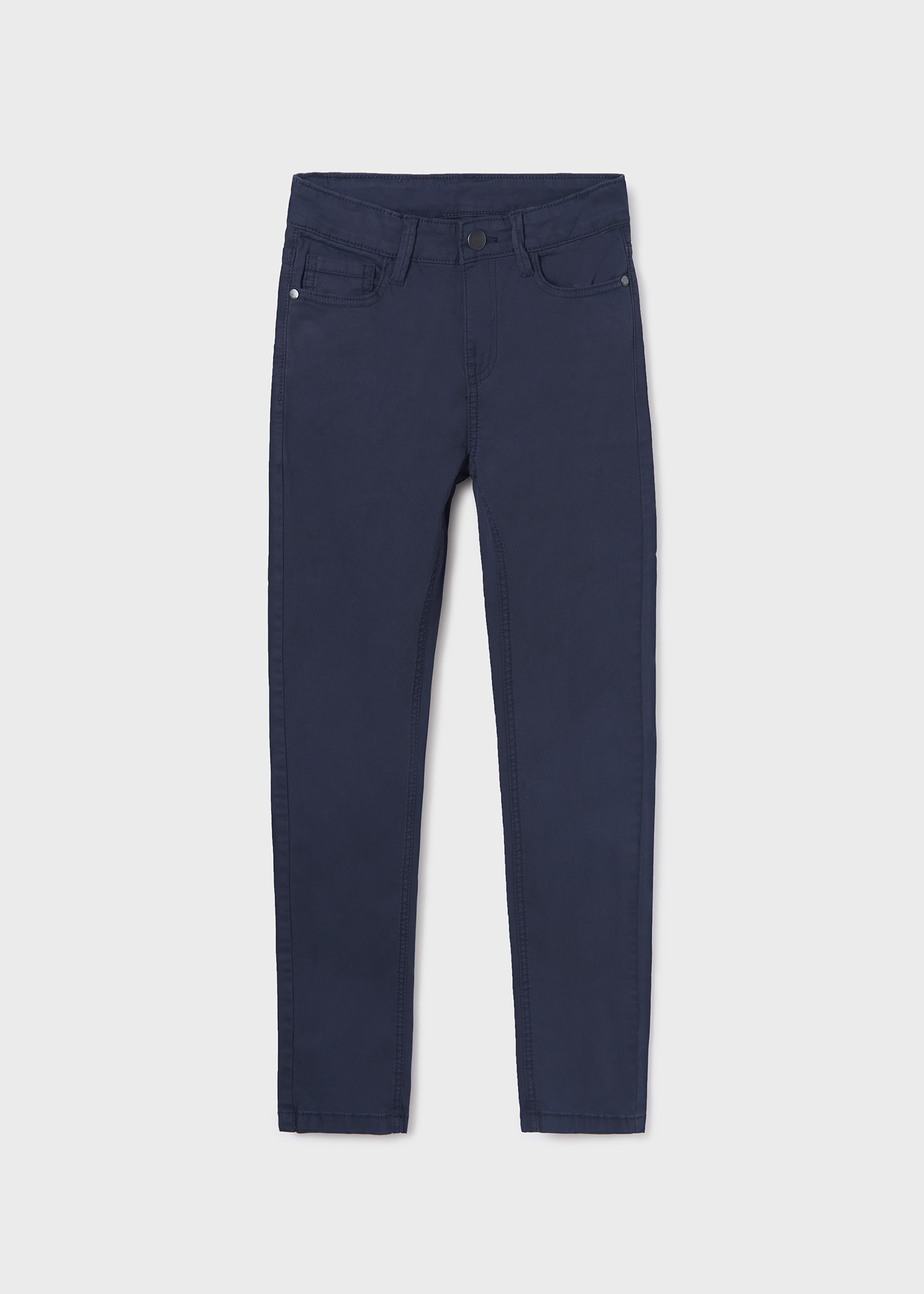 Boys White Slim Fit Cotton Trouser