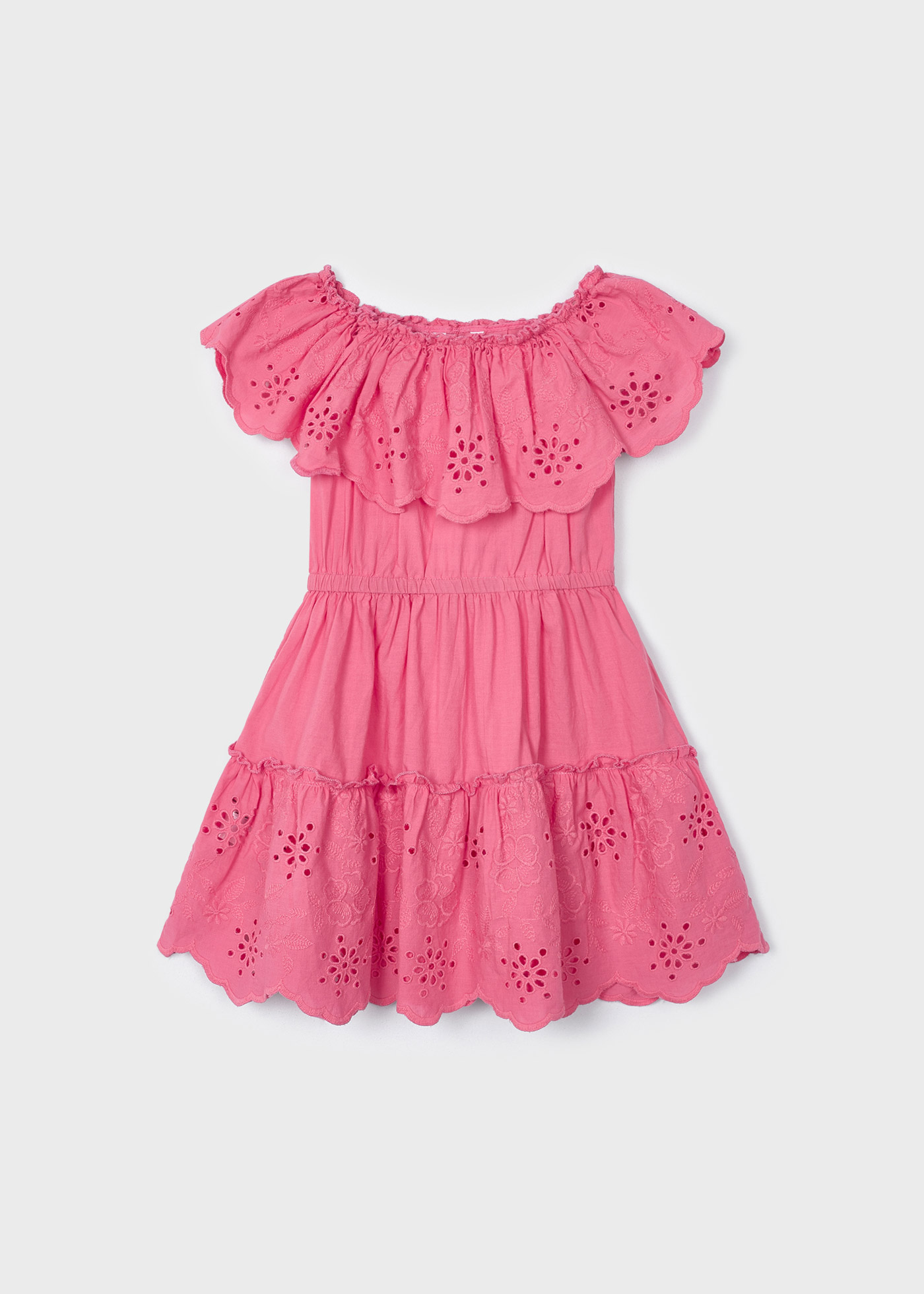 Robe Mayoral Pour Fille - Taille 128 Cm (7-8 Ans) - Orange - 70% Coton, 30% Polyester - Occasion Très Bon État