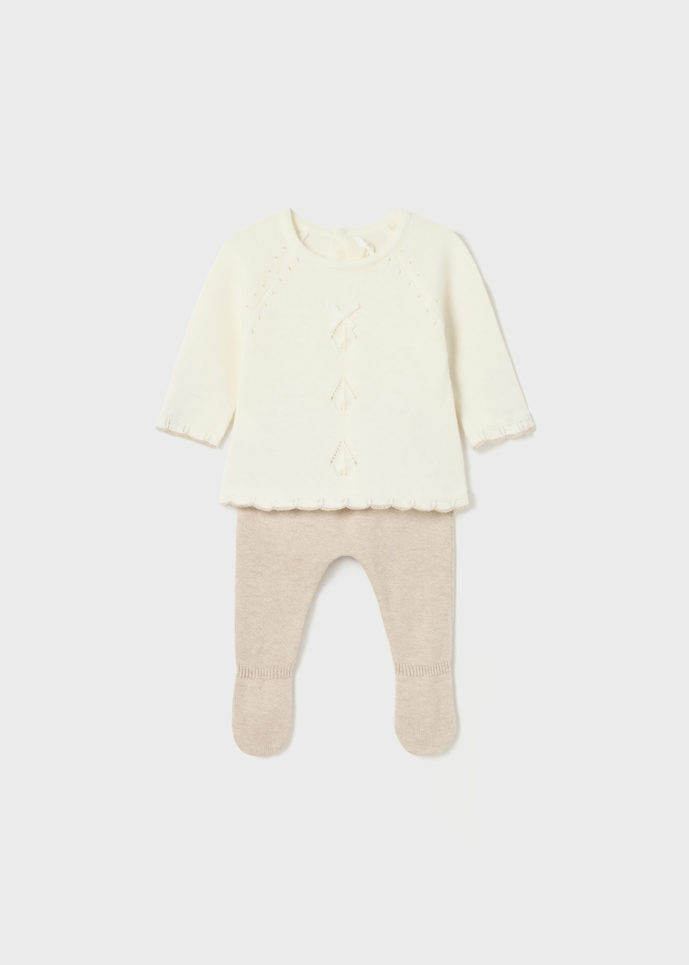 Baby Knitted Striped Casual Grey 2 Pieces Set