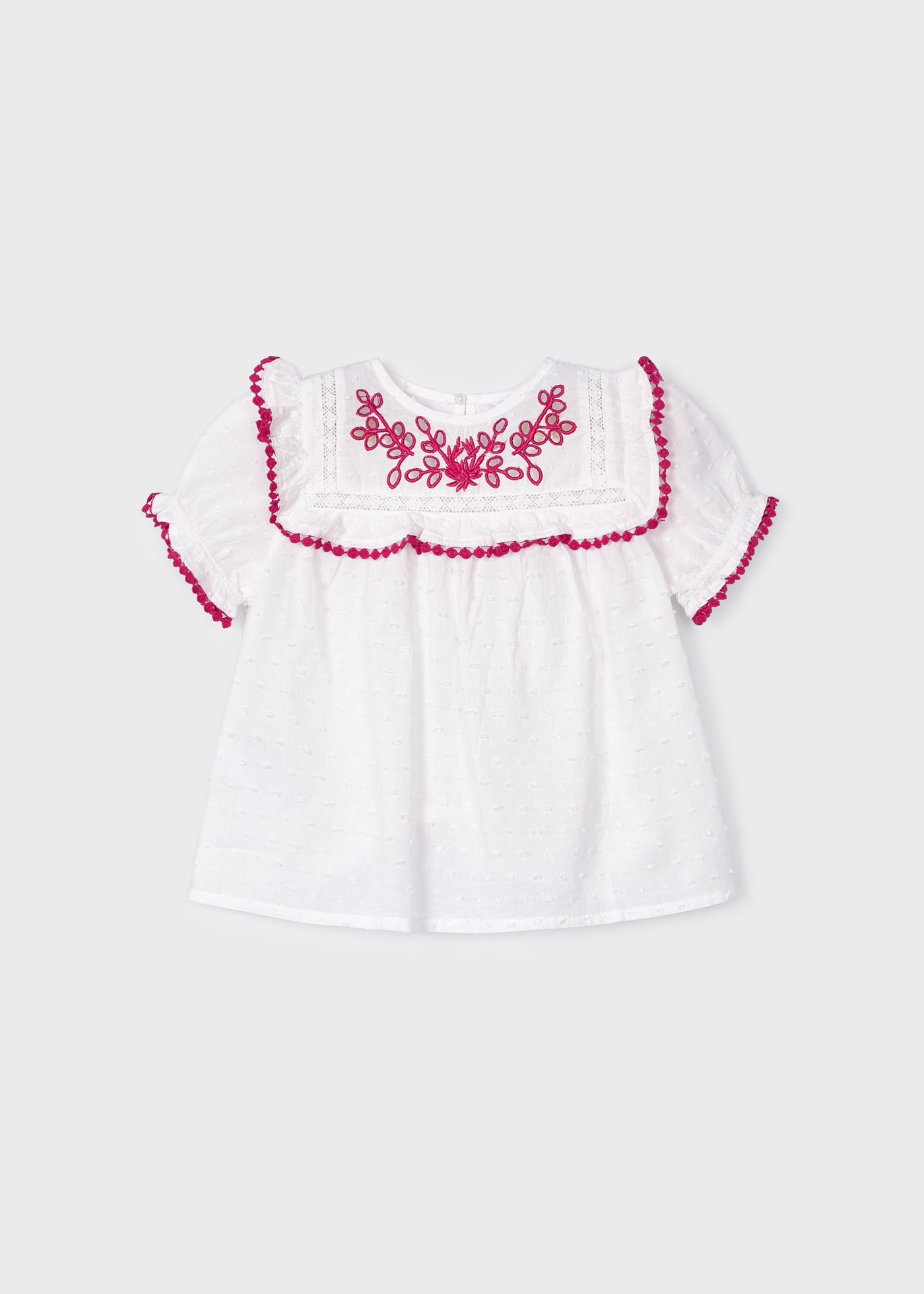 Embroidered Plumeti Cotton Top Girl Mayoral embroidered-plumeti-cotton-top-girl-mayoral