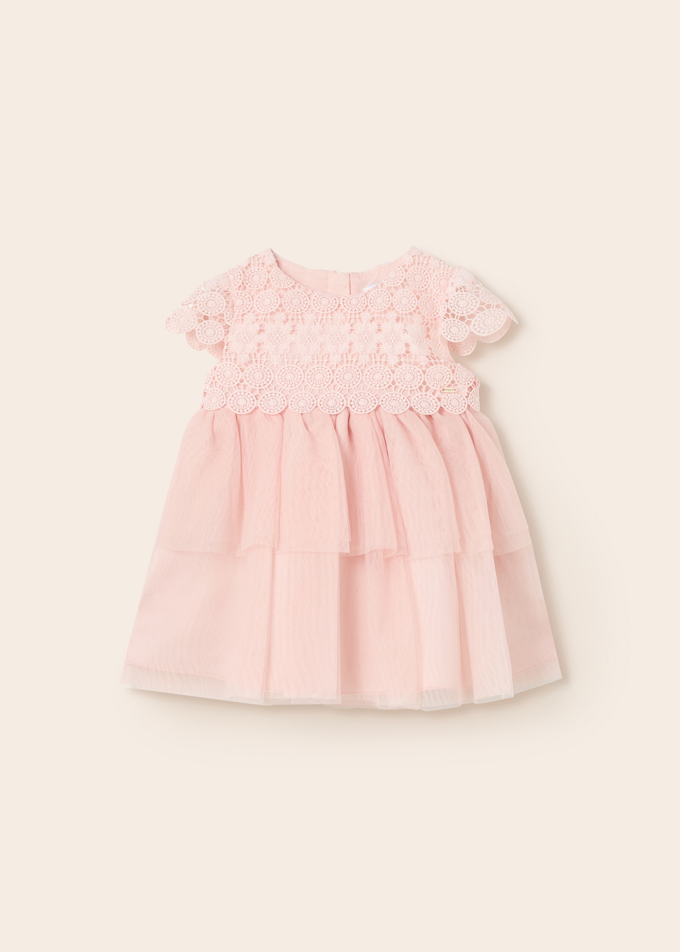 Mayoral Vestitino Bimba In Tricot E Tulle Rosa Baby - Collezione Autunno Inverno Taglia 18 Mesi