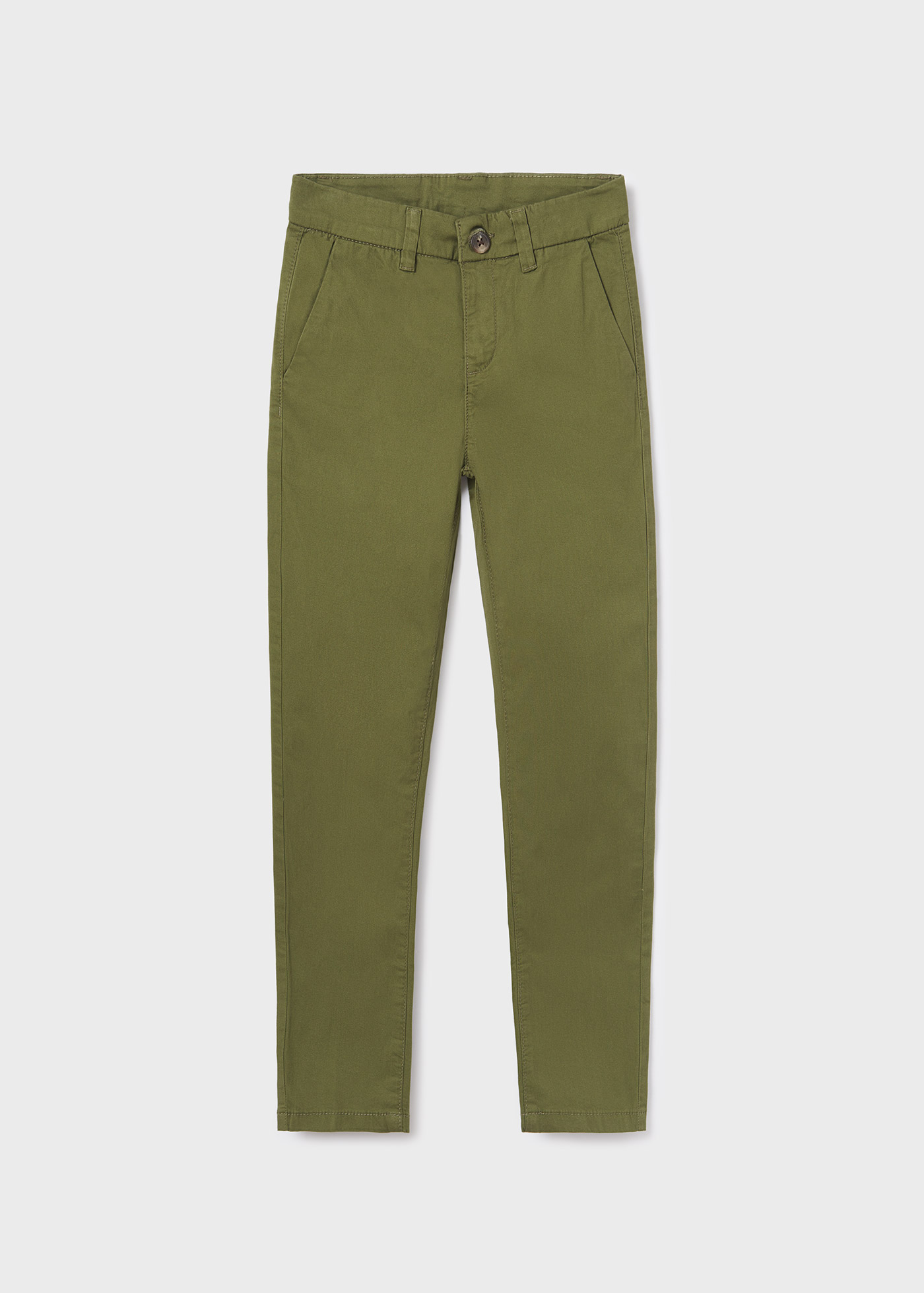PANTALON CHINO CARREAU LYCRA NOIR - GARÇON DE 8 À 14 ANS