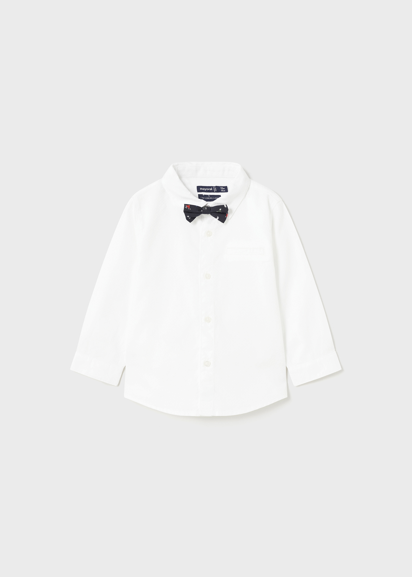 Baby cotton shirt with detachable bow tie Better Cotton Mayoral