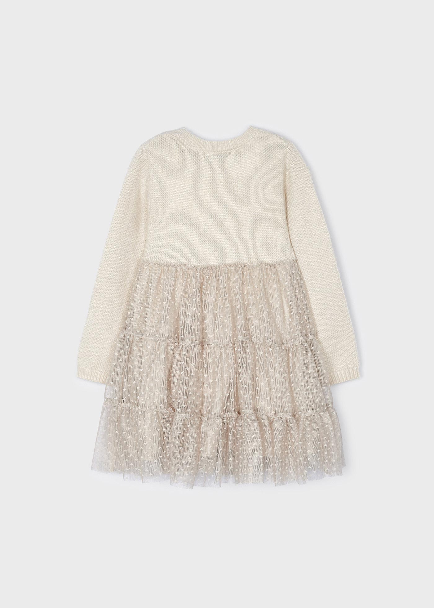 Vestito combined tricot e tulle bambina