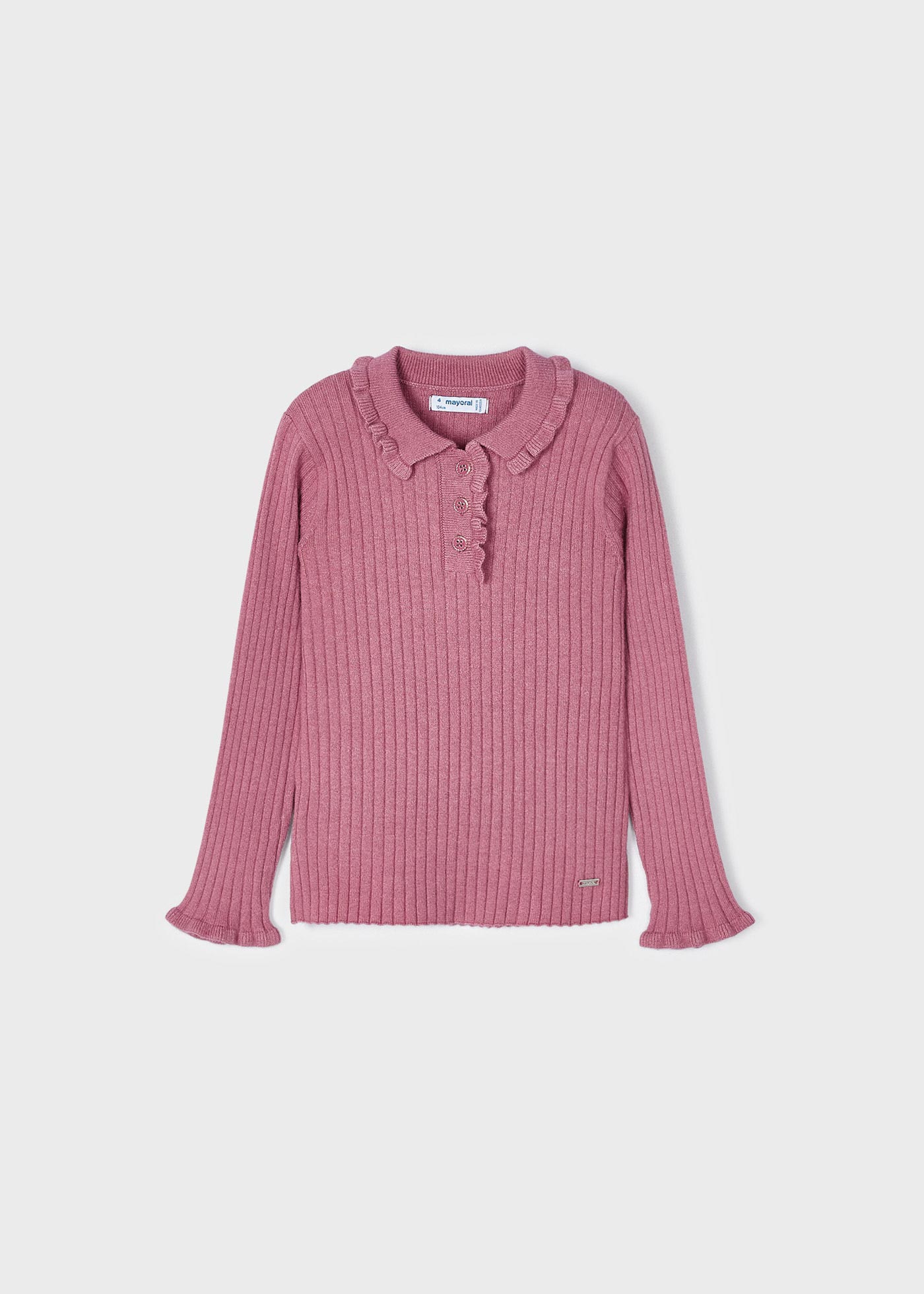 Ribbed knit polo shirt girl | Mayoral ®