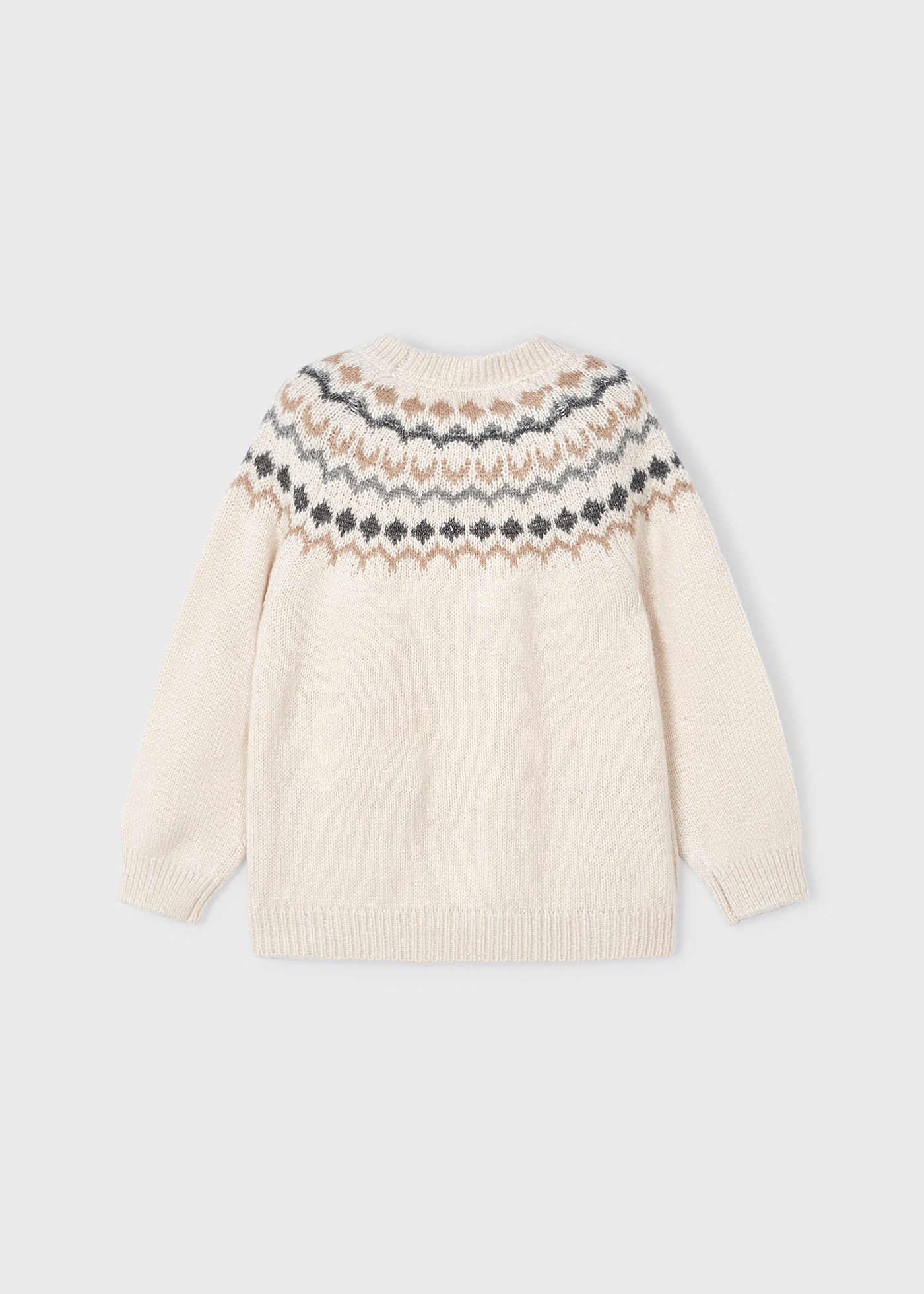 Jacquard knit sweater fringe detail girl | Mayoral ®