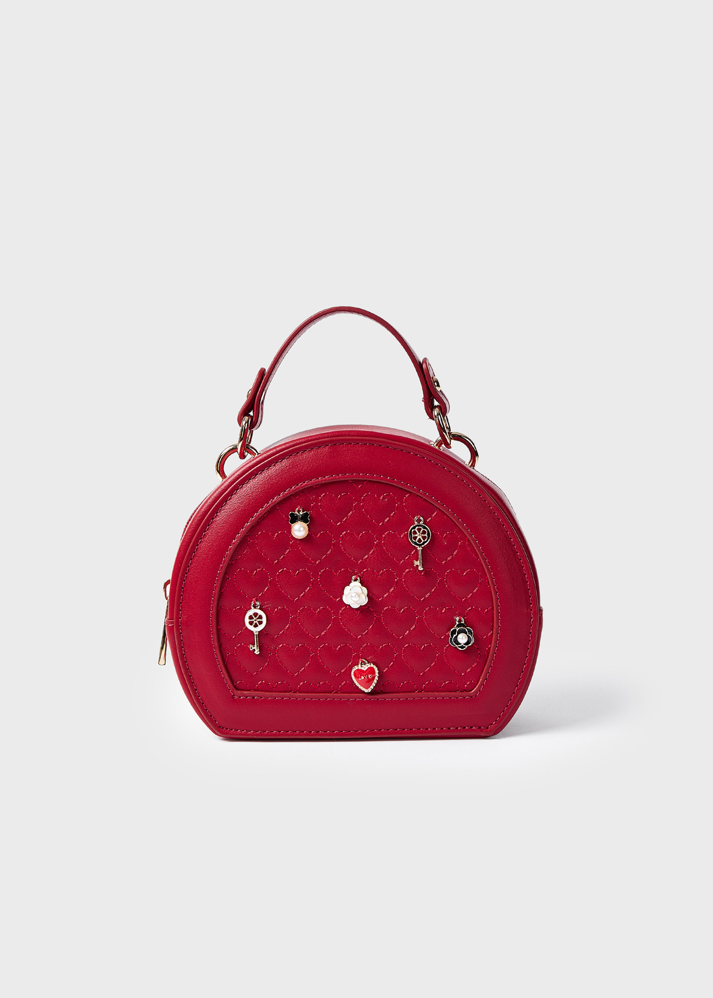 Quilted Red Heart Crossbody Bag
