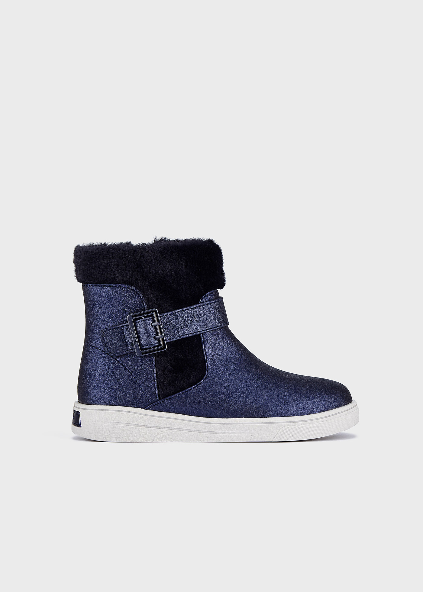 Navy blue fur clearance boots