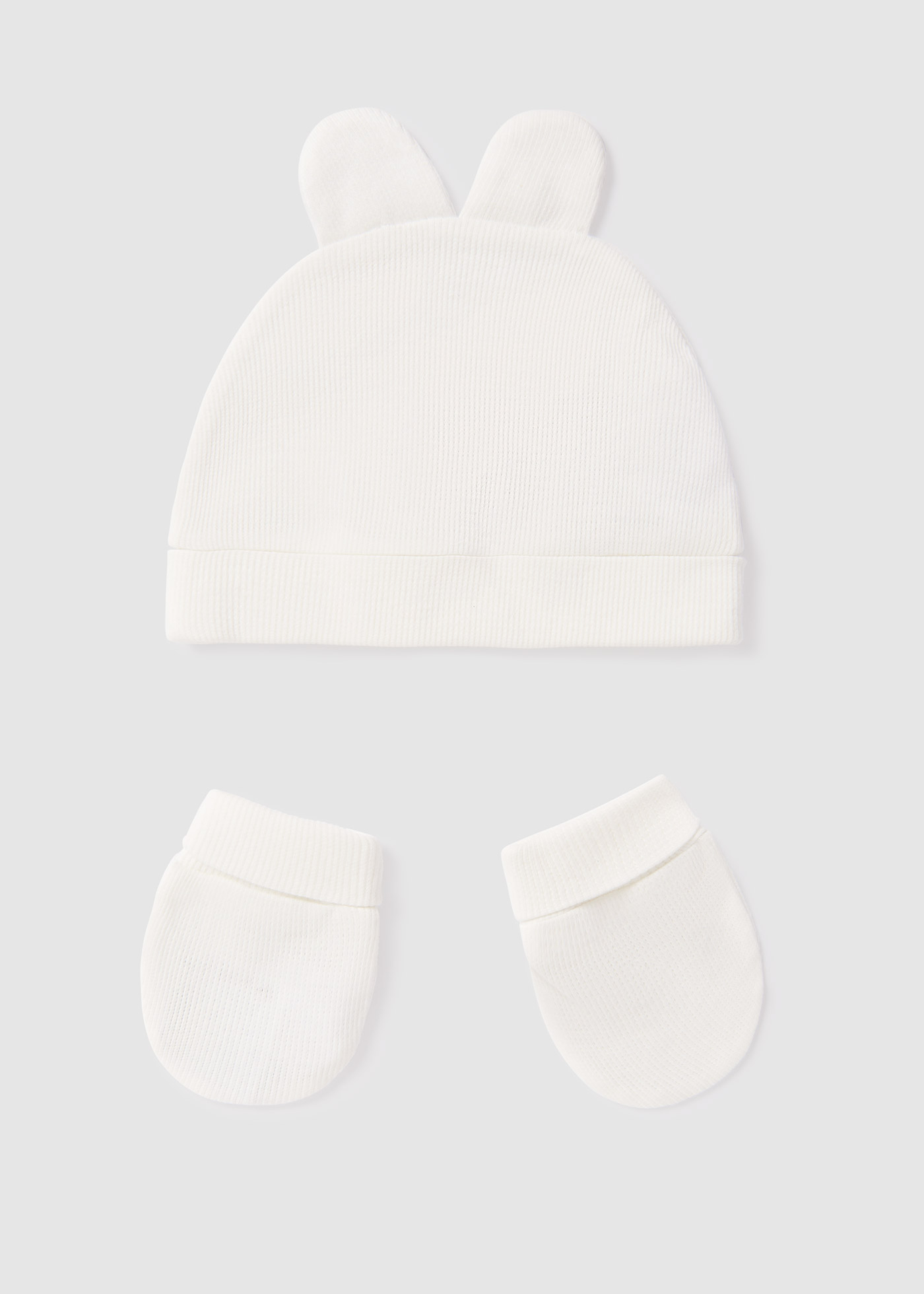 White baby deals hat and mittens