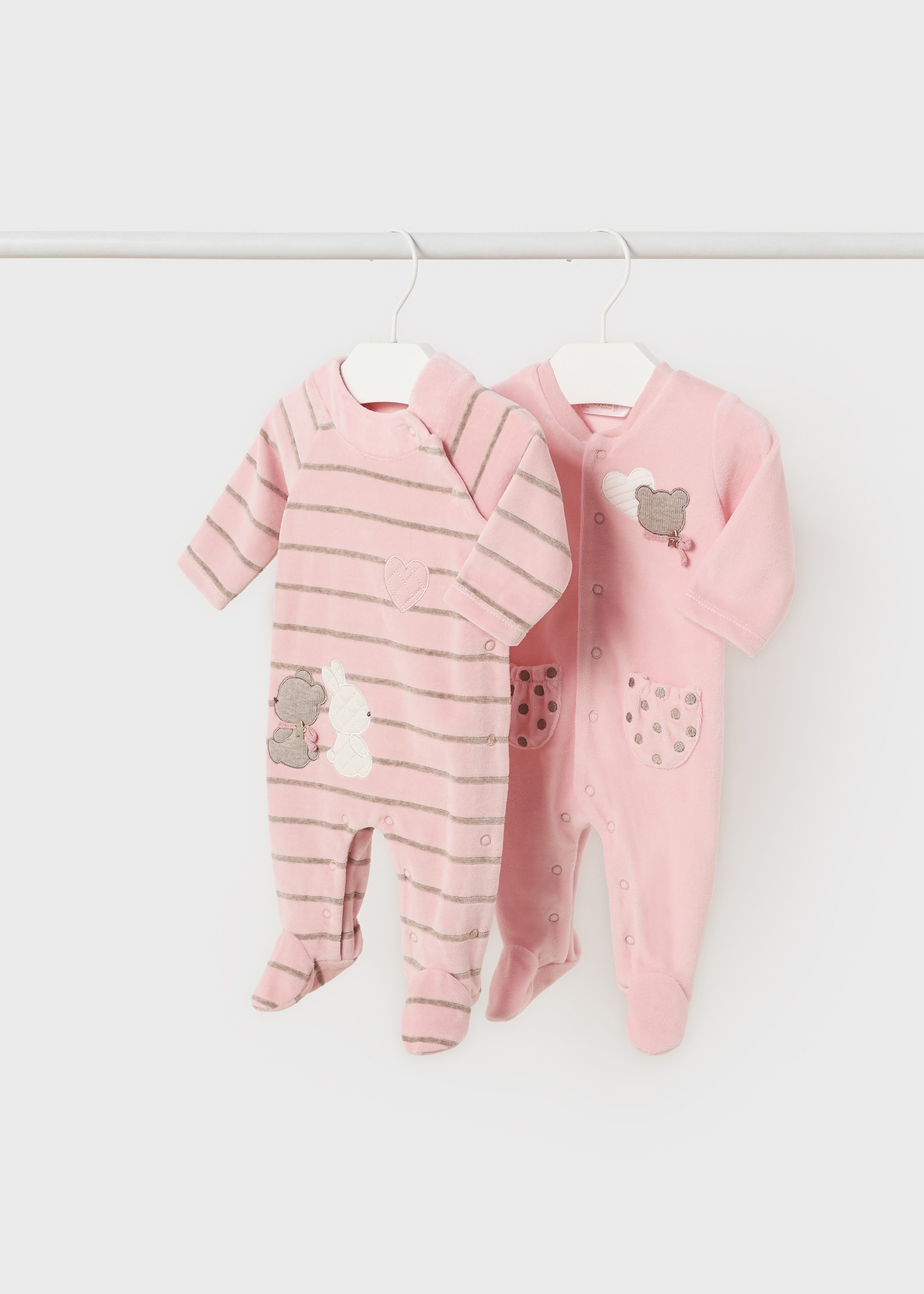 Newborn 2 Velour Sleepsuits Set Better Cotton Mayoral 2491