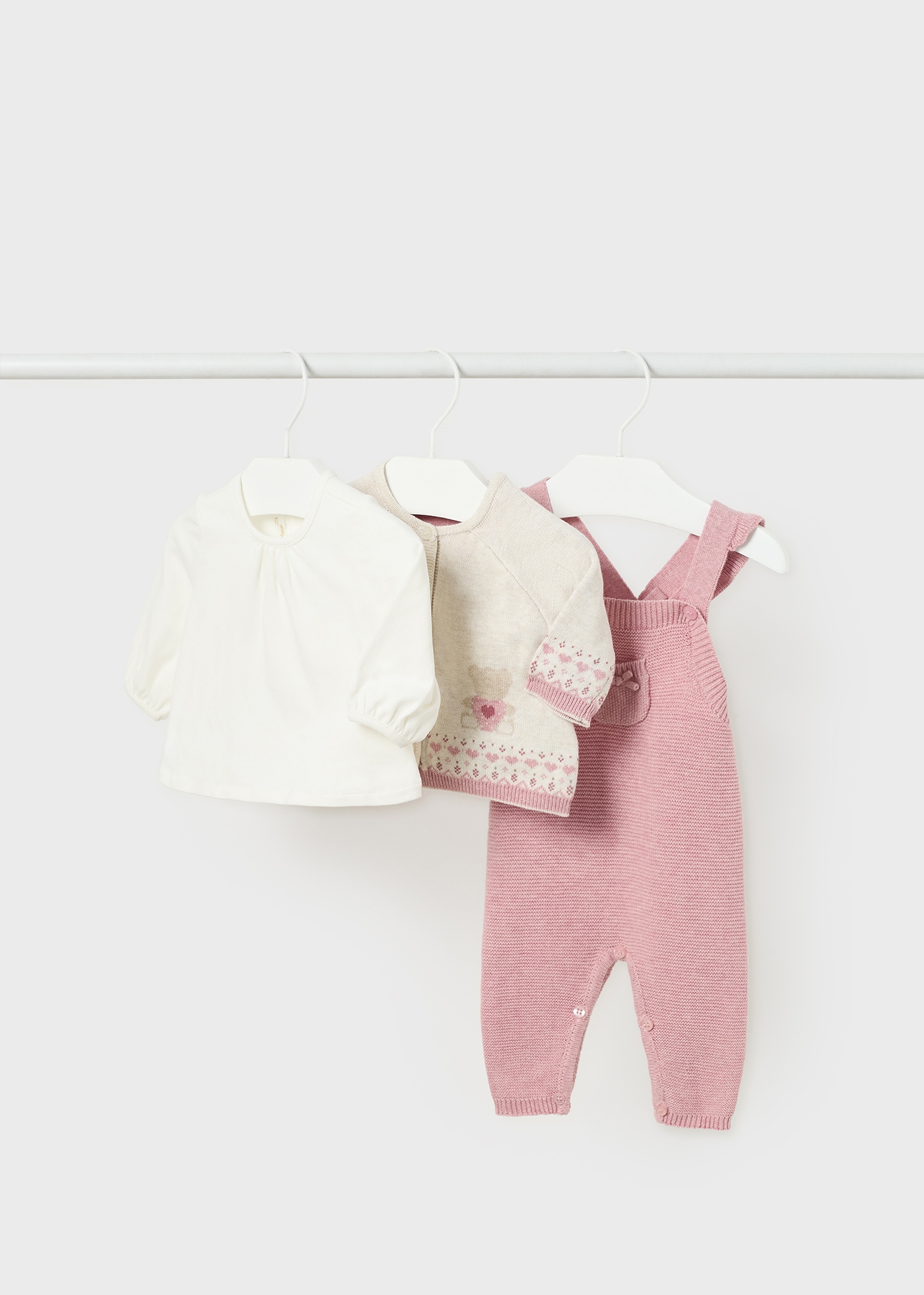 Newborn 3-Piece Knit Set in Ecru main image 1