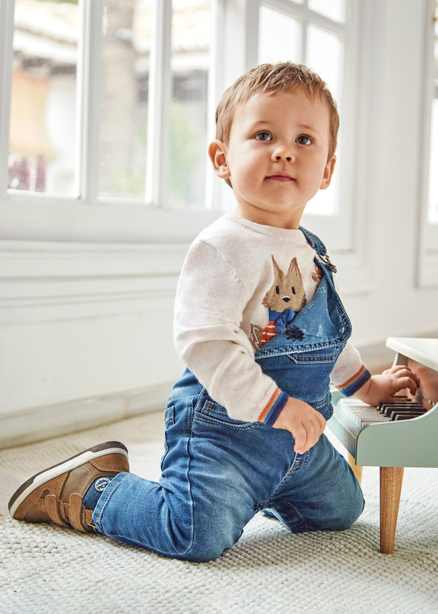 Smart & Comfortable Denim Dungaree With T-Shirt Car Embroidery – Child World