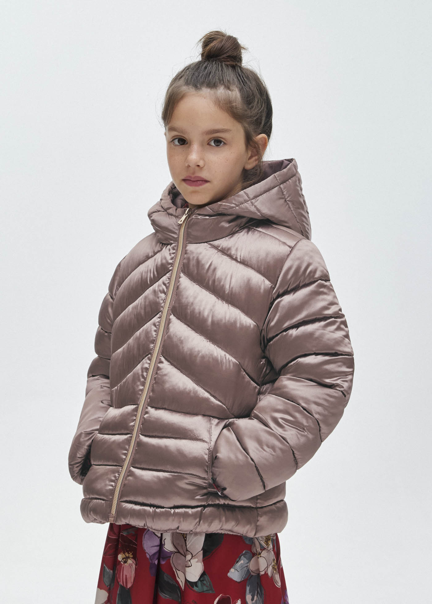 Satin puffer jacket recycled fibers girl | Mayoral