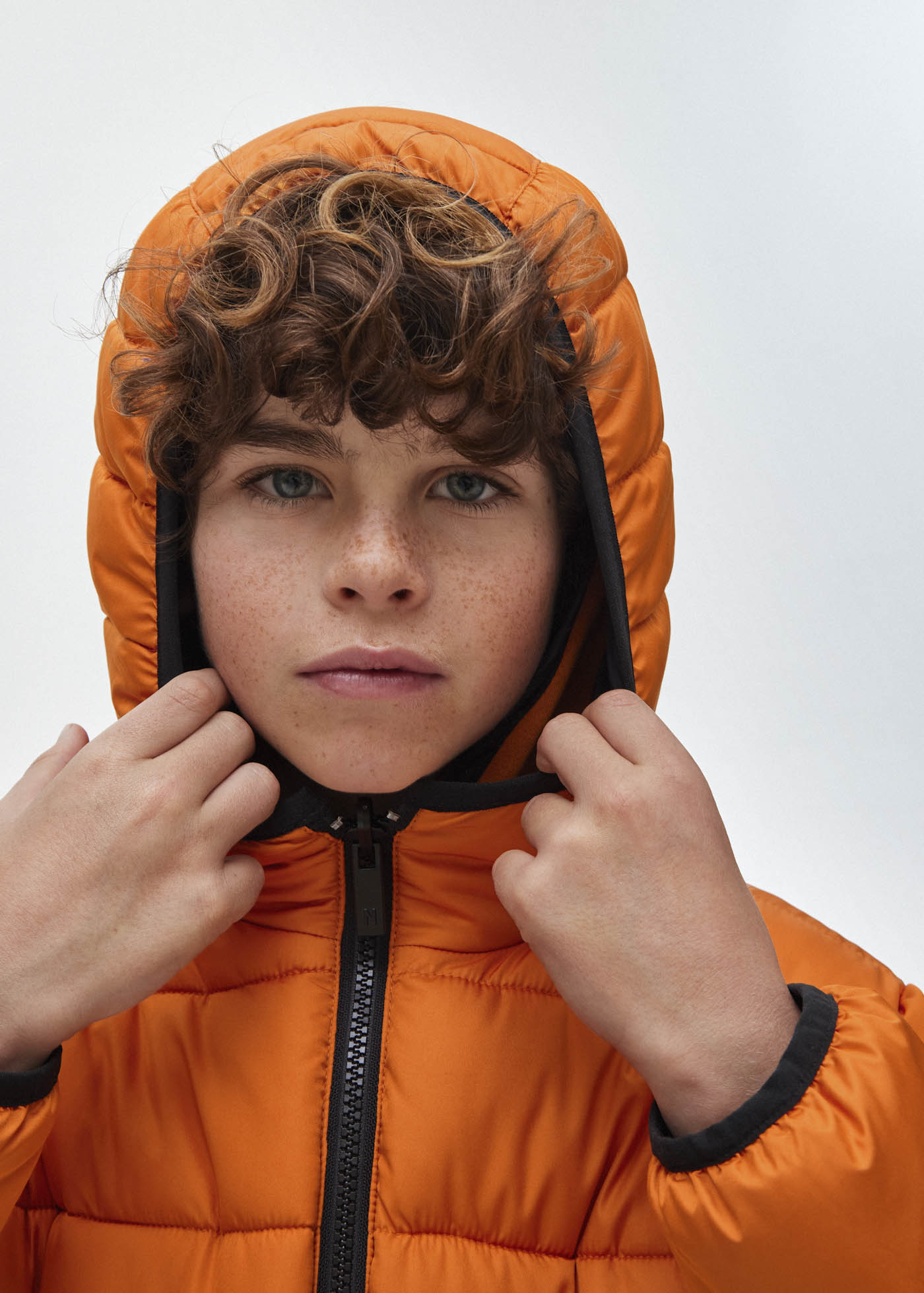 Water-repellent reversible puffer jacket boy