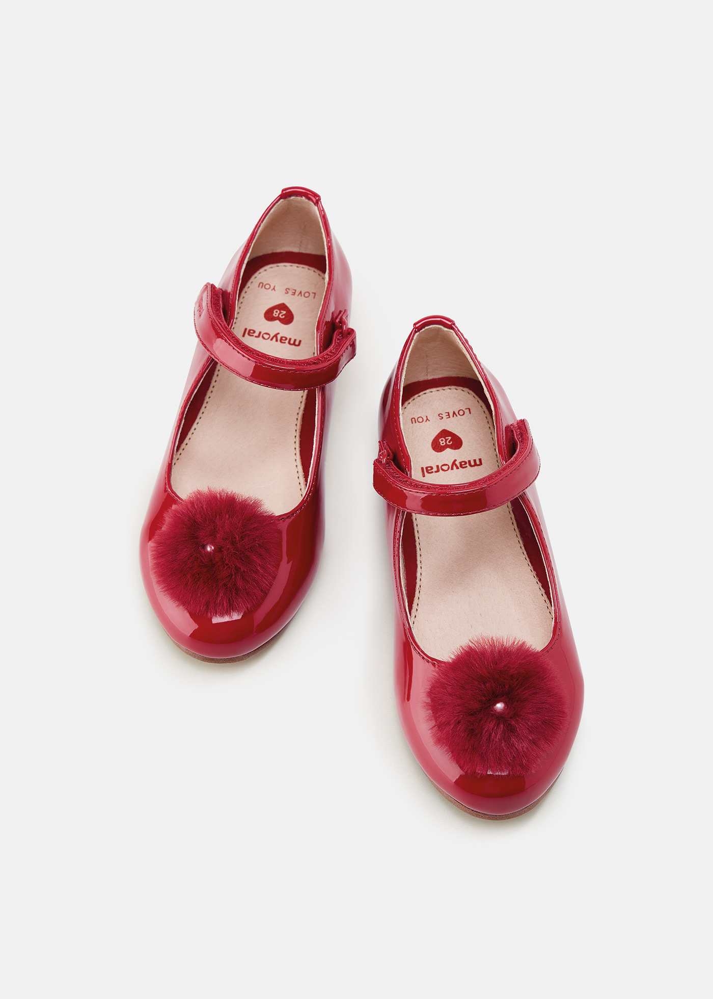 Pom pom mary janes sustainable leather girl Mayoral