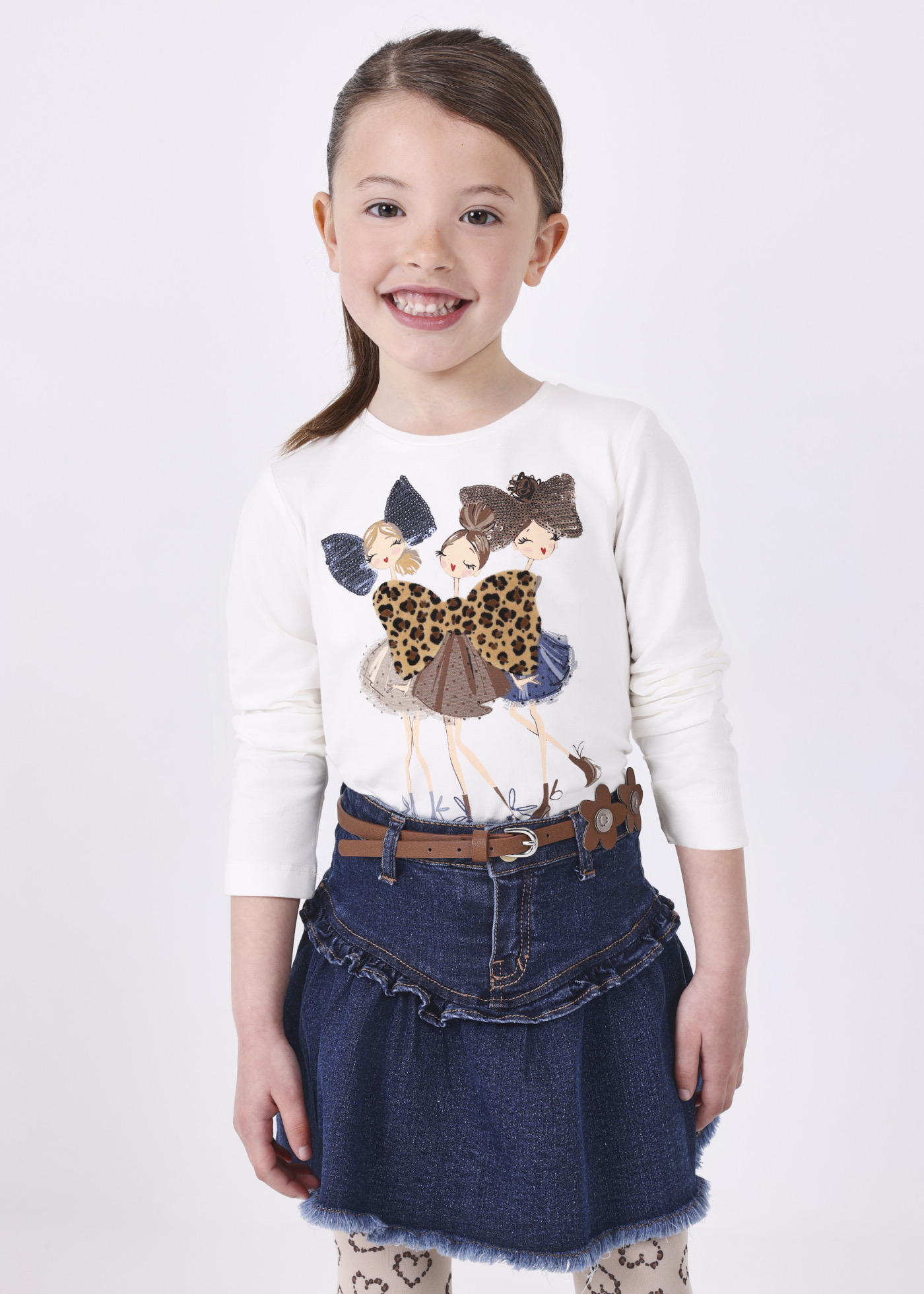 Camiseta con pañuelo estampado niña main image 0