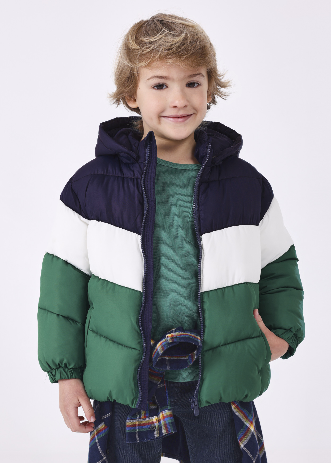 Padded jacket color block boy | Mayoral