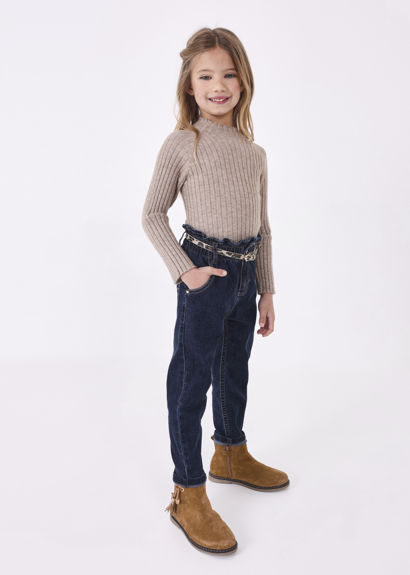 Pantalon Fille Pepe Jeans Nania - Taille Haute, Jambe Large - En Tissu Durable (20% Recyclé) - Poches Plaquées