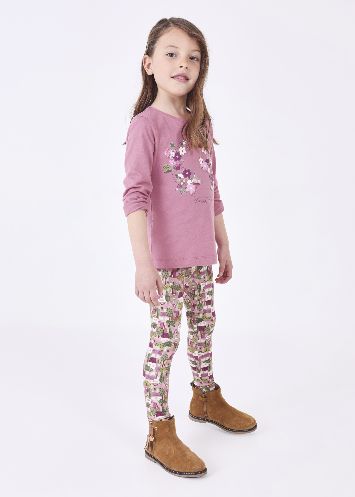 Mayoral girls top & leggings 4746-021 Cerise designer outfits for baby boy  & girls.