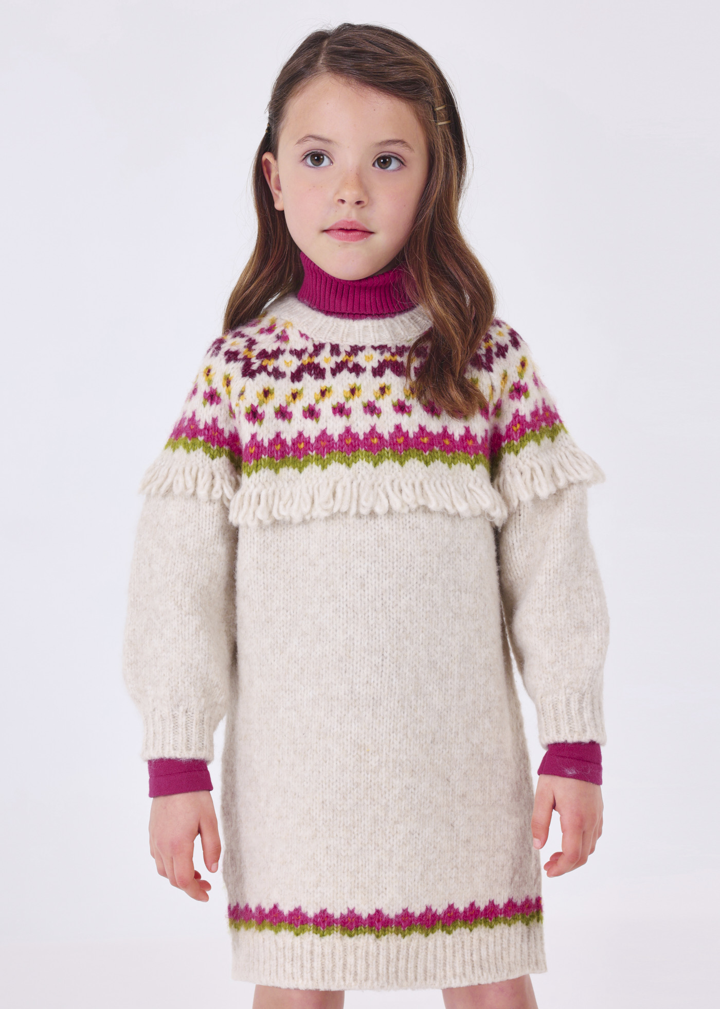 Jacquard knit dress girl | Mayoral