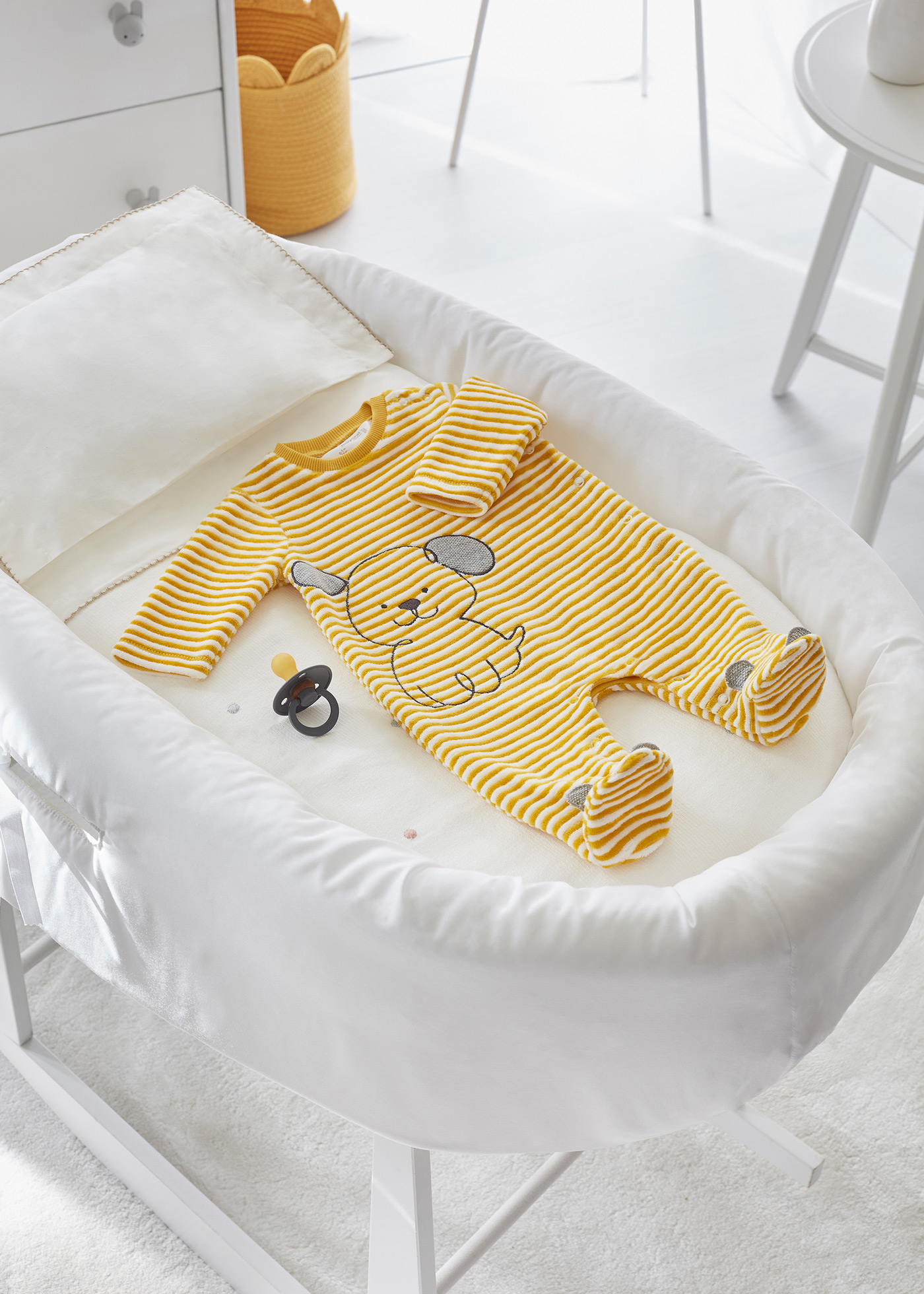 Newborn Corduroy Footed One Piece in Cereal main image 0