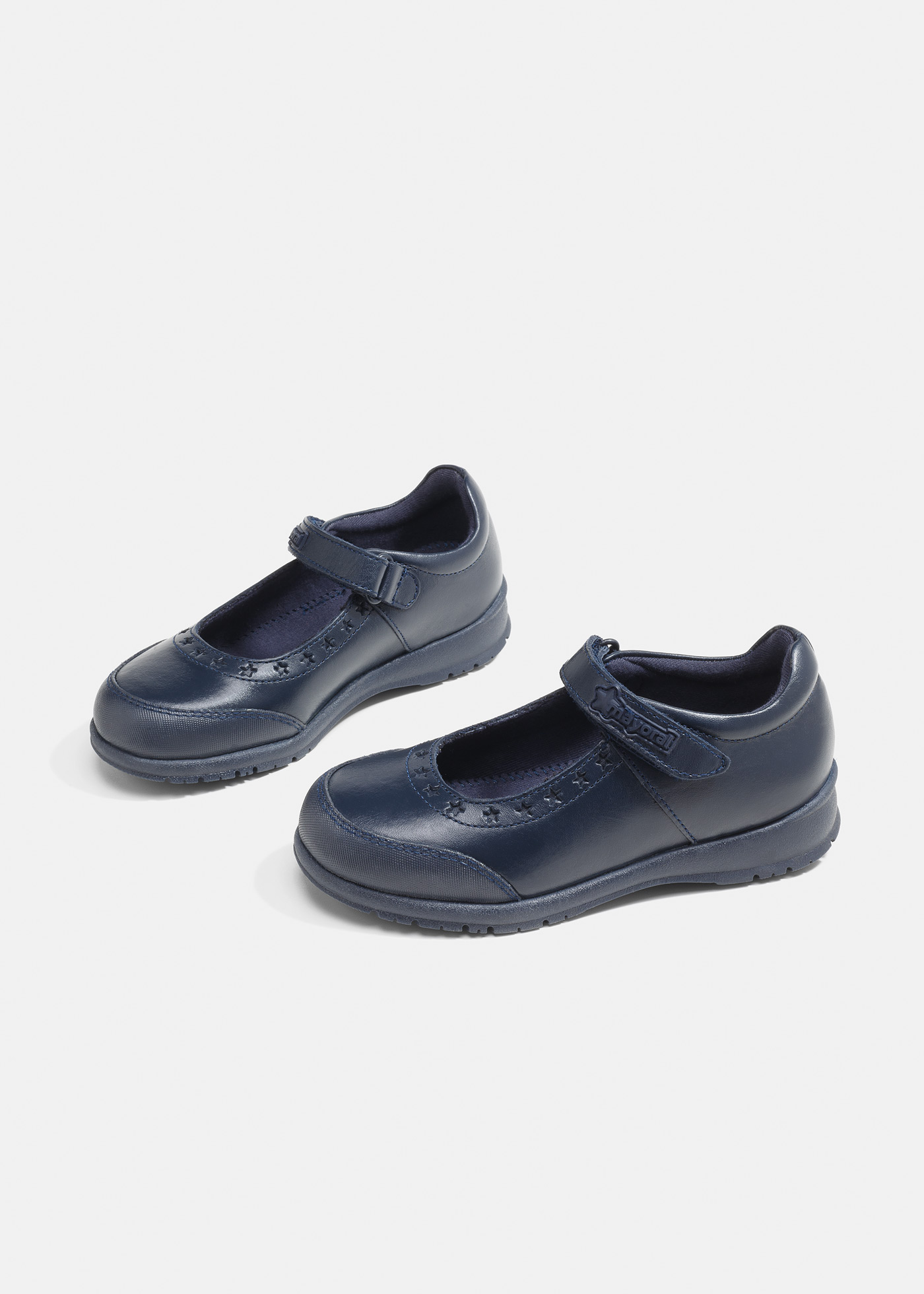 Caminito Girls Navy Leather Mary Jane Shoes