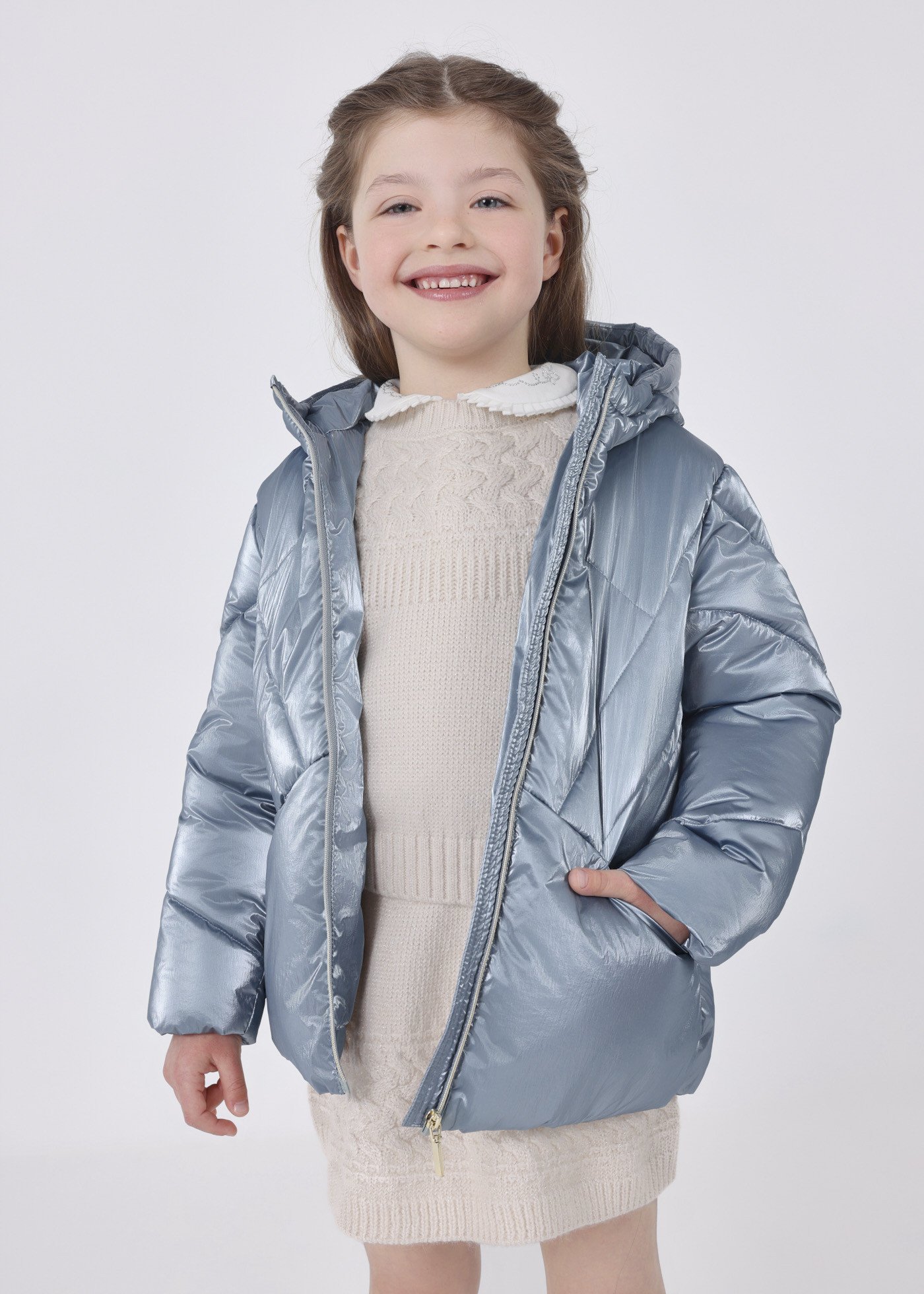 Girl metallic jacket recycled fibres | Mayoral