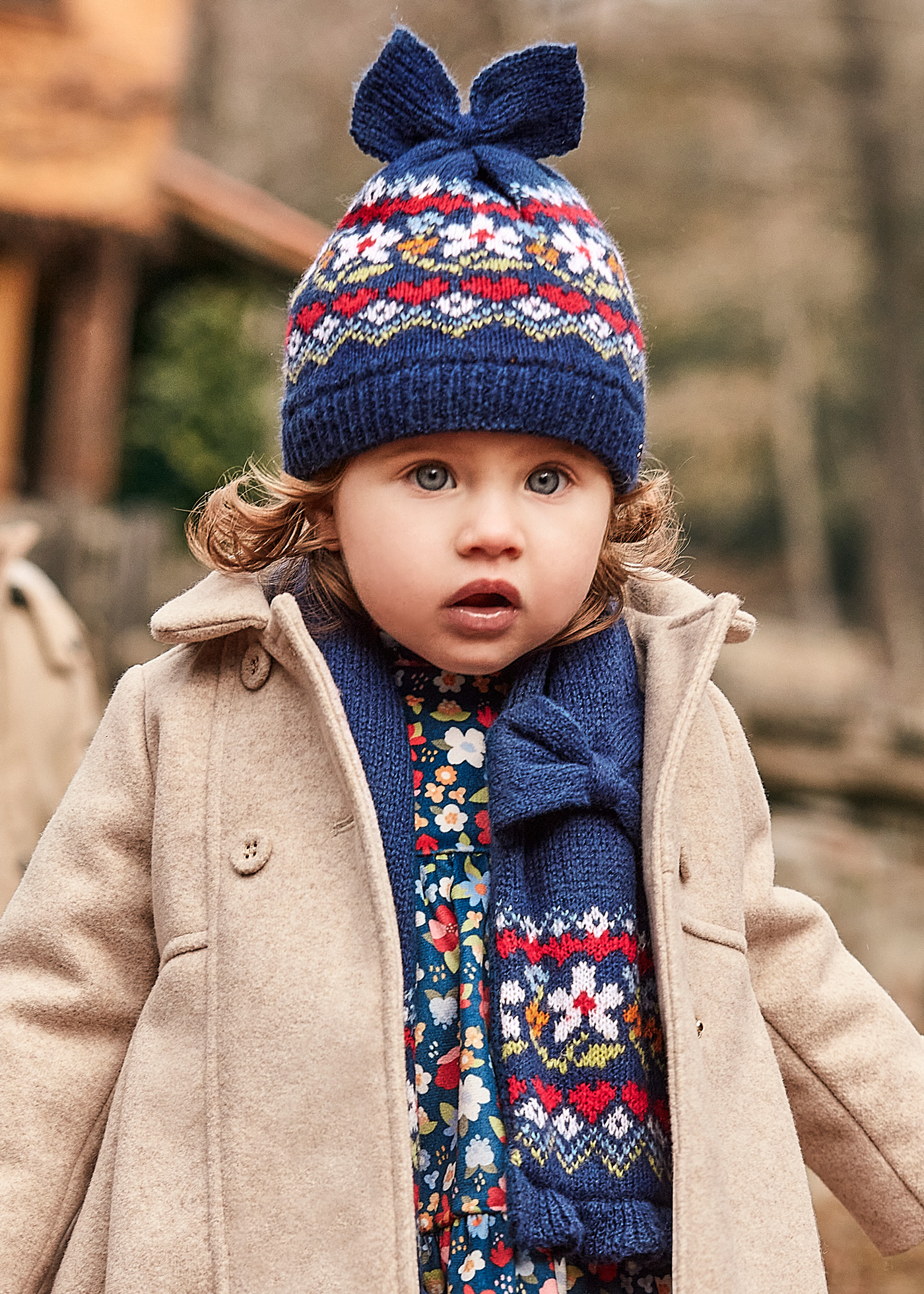Conjunto em tricot, casaco + leggings + gorro, para bebé-Bebé 0-36