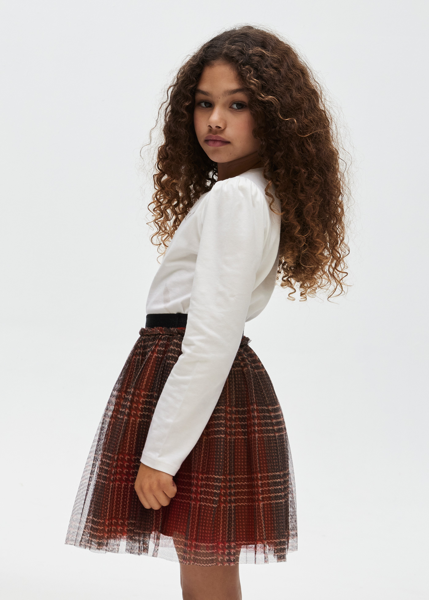 Plaid tulle cheap skirt