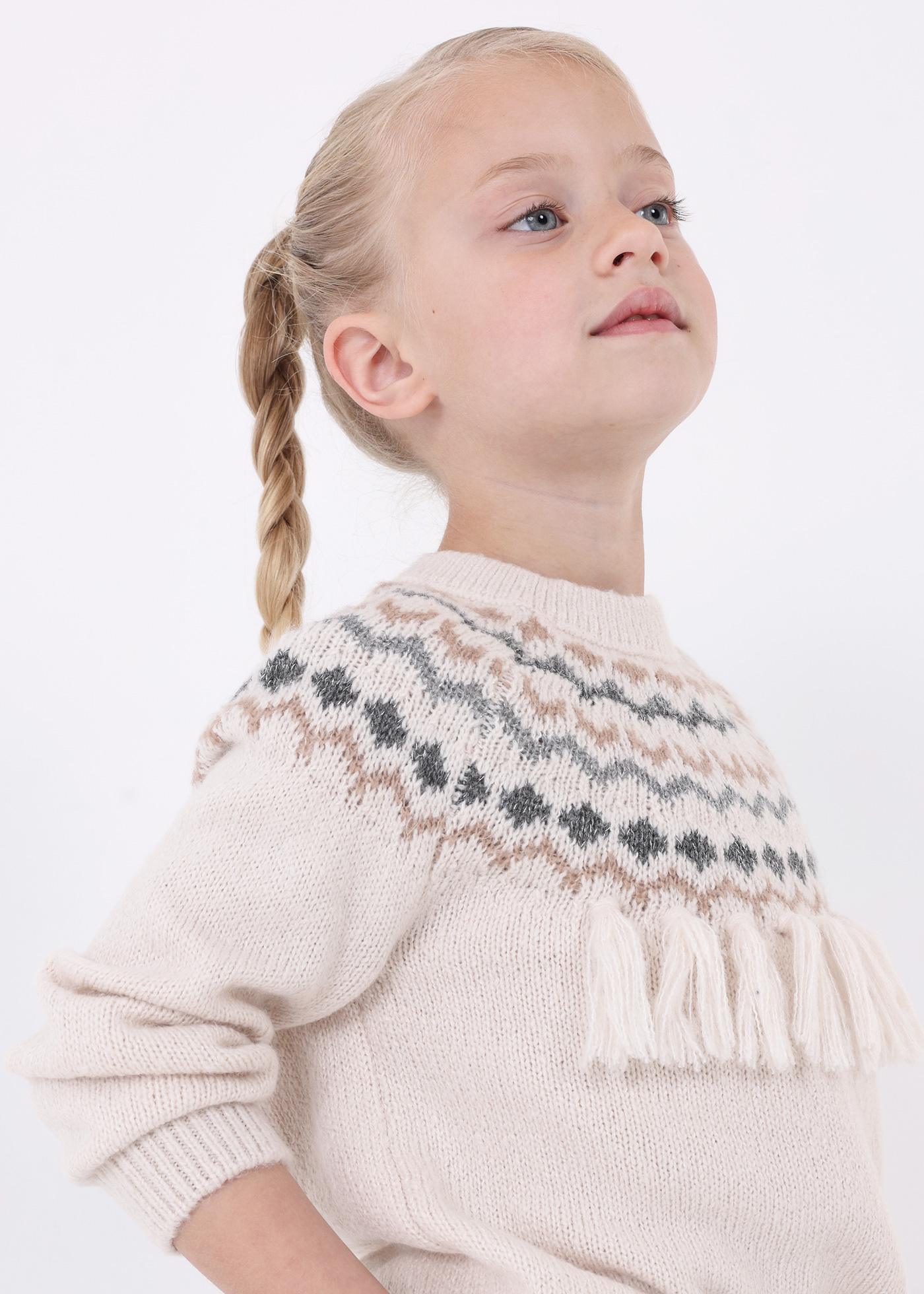 Jacquard knit sweater girl | Mayoral ®