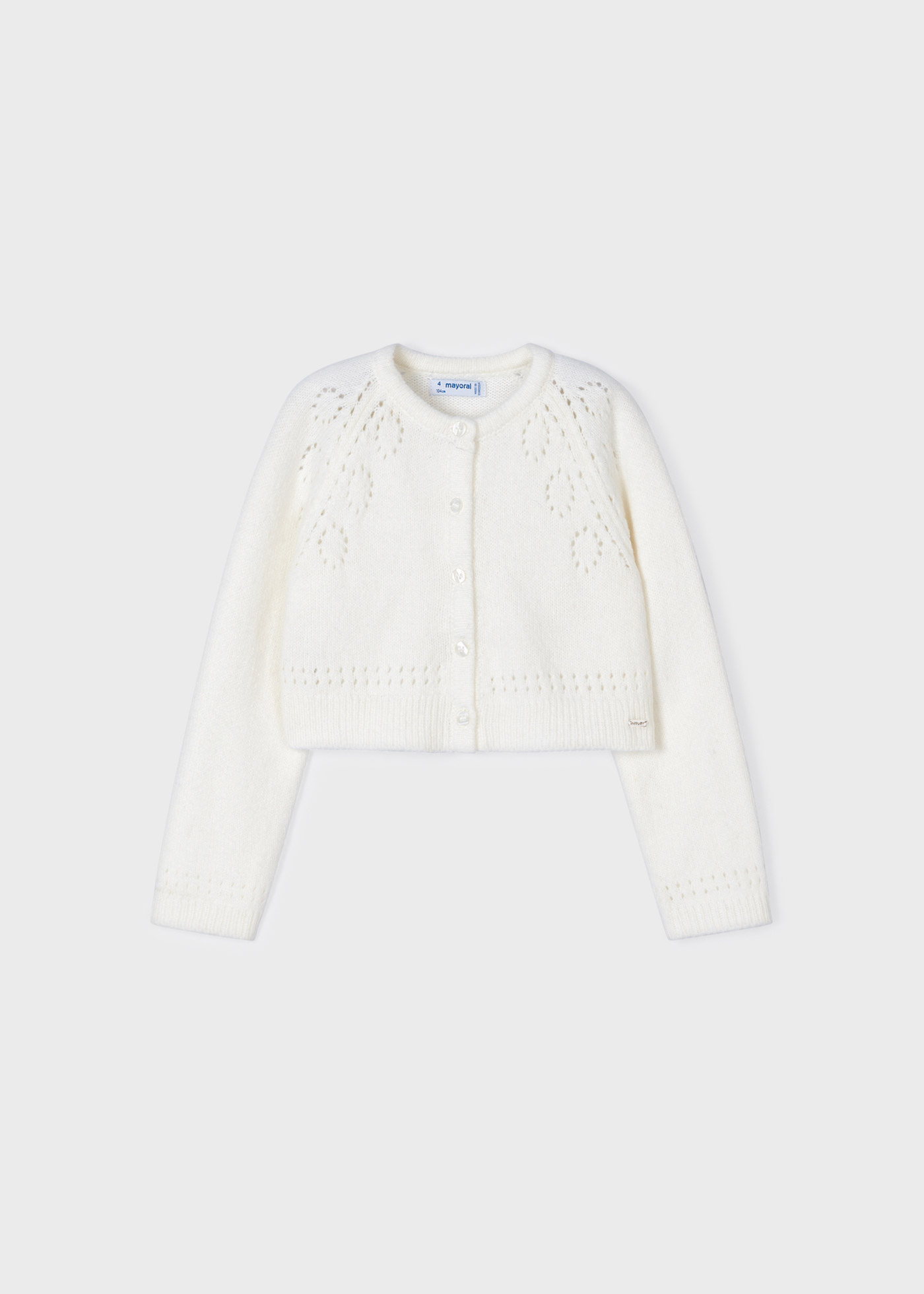 Khaki Hollow-out Openwork Knit Cardigan