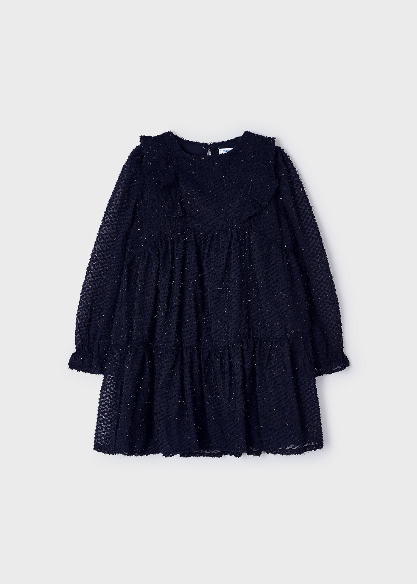 Robe Fille Sugar Plum Taille 8 – Marine Mousseline à Pétales Et Pois – Livraison USA Offerte