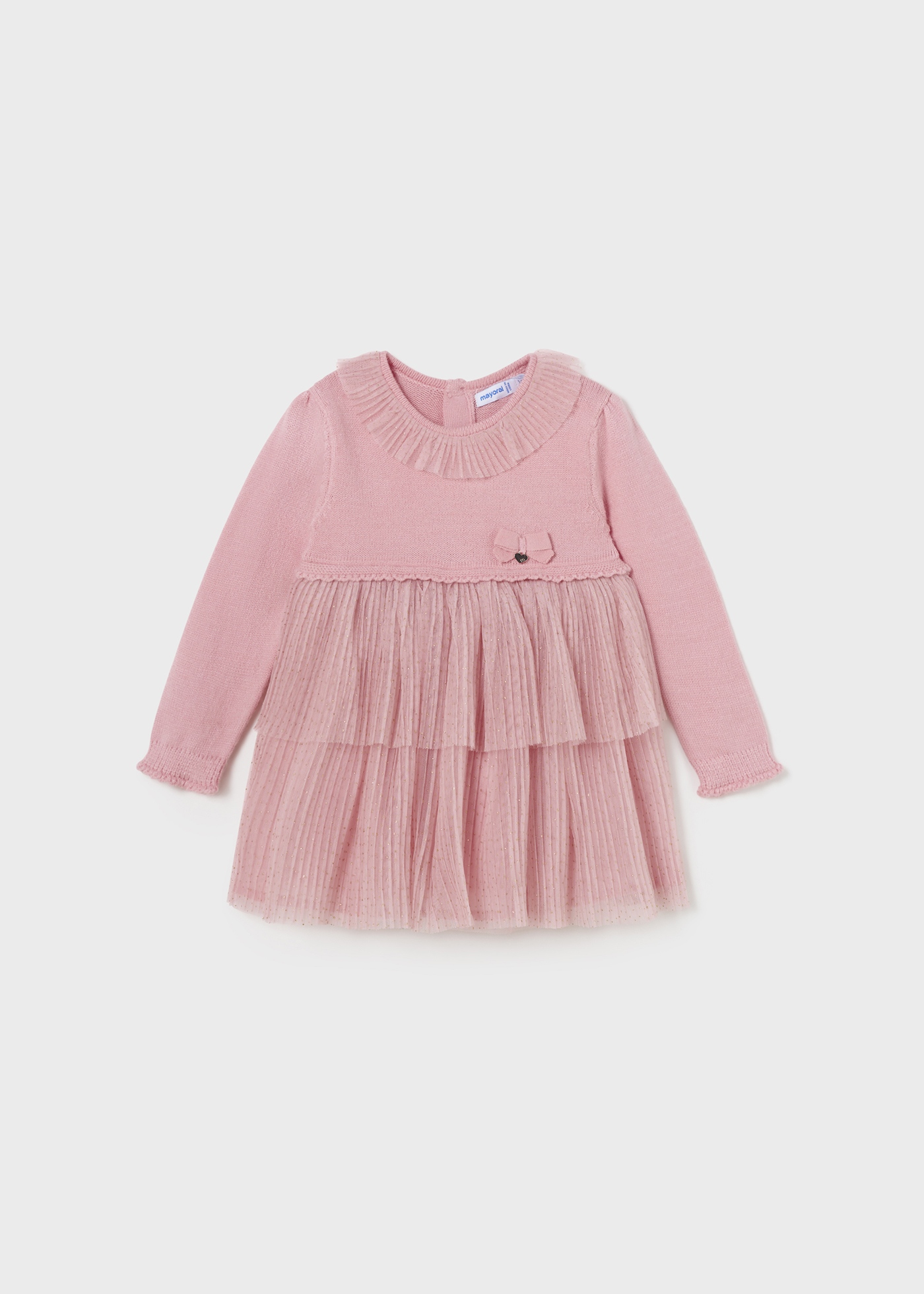 Baby combined tulle and tricot dress | Mayoral