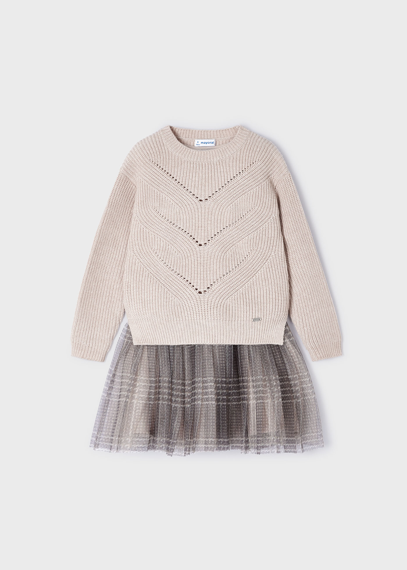 Aniye By Girl Bambina Abito In Tulle Glicine, Con Tulle A Cuore