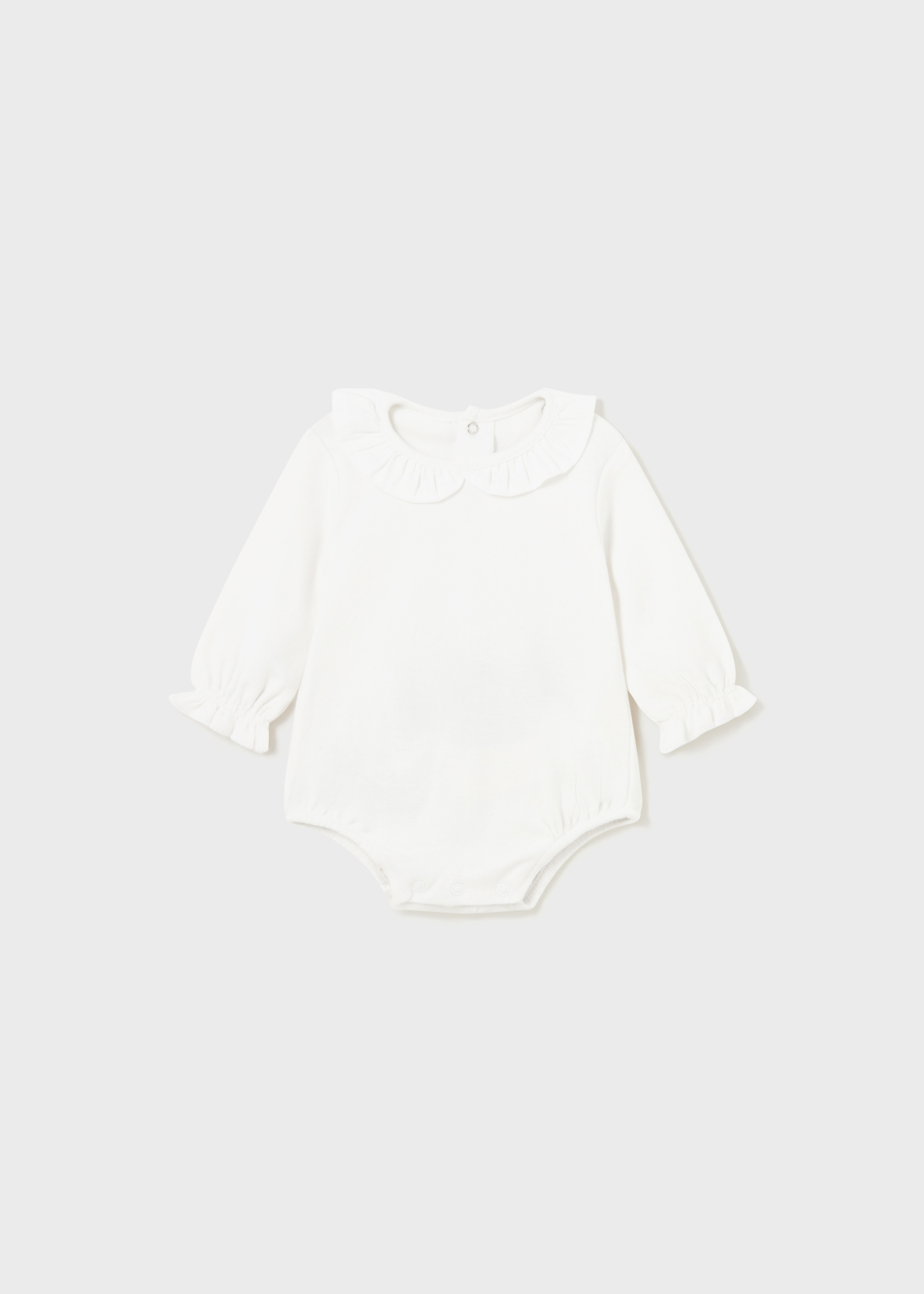 Colletto Staccabile Hellery Con Volant A Costine Bianco - Finto Colletto Camicia Per Maglioni E Abiti