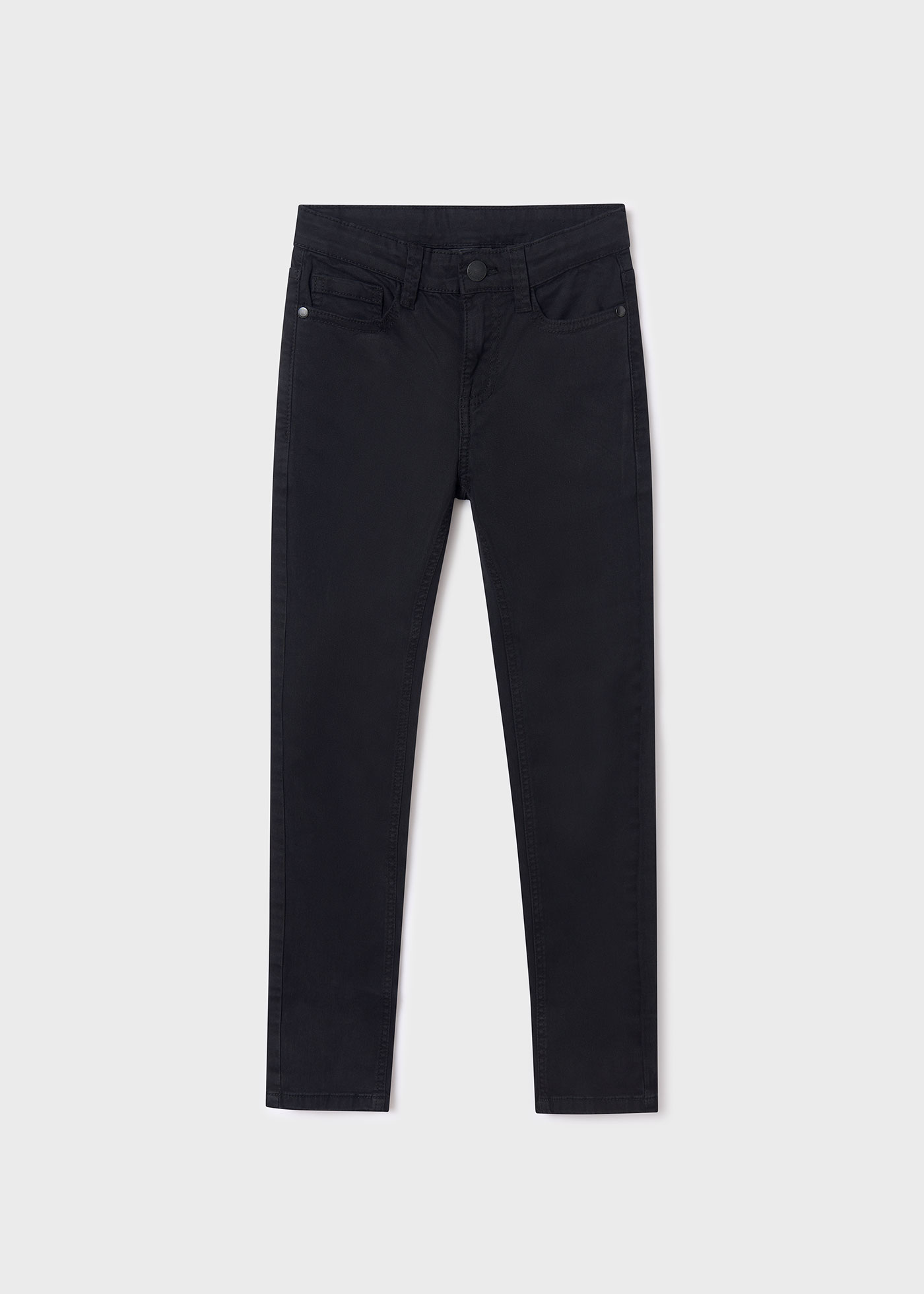 Boys Khaki Cotton Slim Fit Solid Trouser