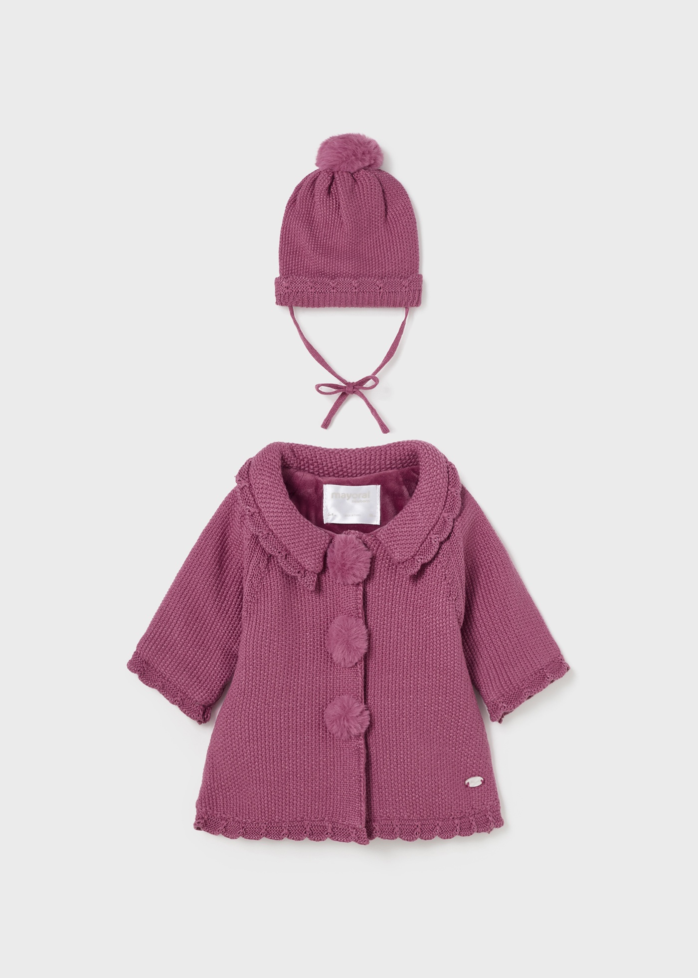 Knit coat with hat newborn baby Mayoral