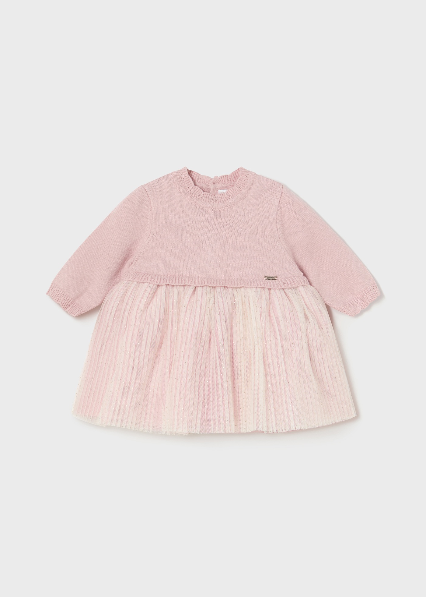 MAYORAL - ROBE BI-MATIÈRE TRICOT ET TULLE - QUARTZ - Boutique Patati