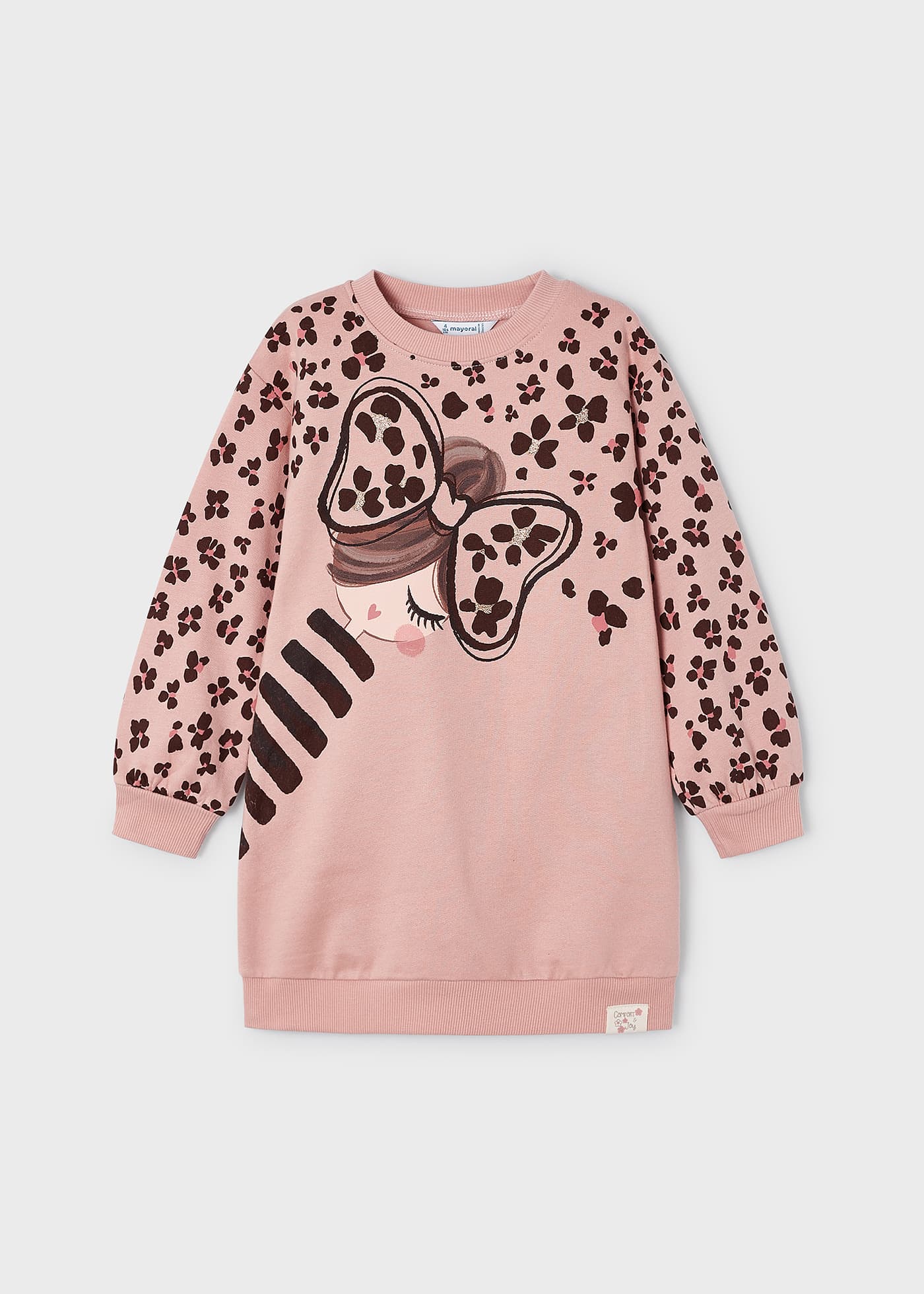 Robe combinée plissée fille Ecru