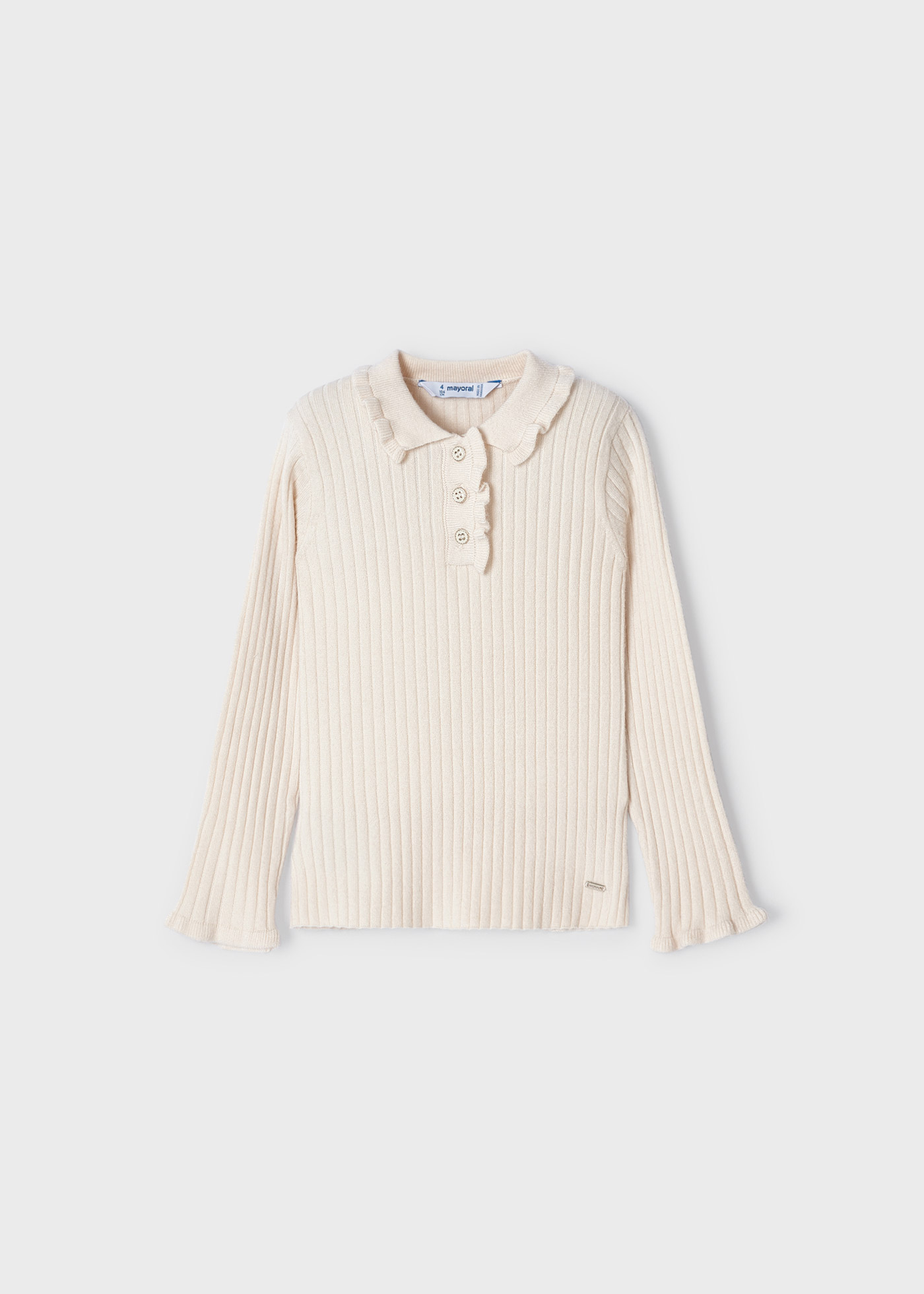 Ribbed knit polo shirt girl | Mayoral