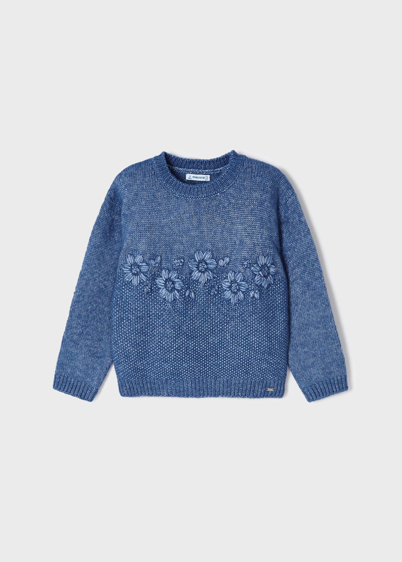 Floral embroidery knit sweater girl | Mayoral