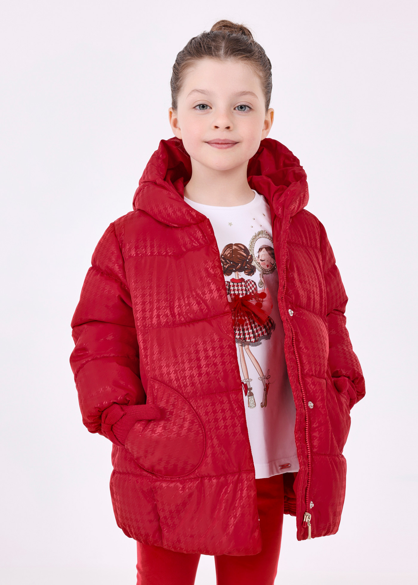 Girl print coat recycled fibres | Mayoral