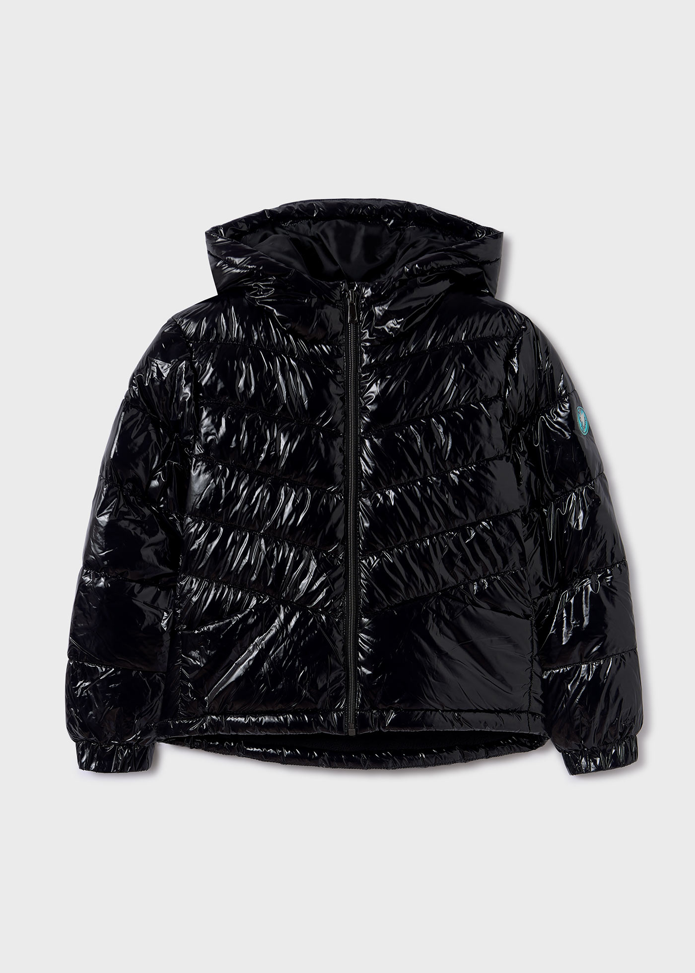 Black metallic fashion puffer jacket