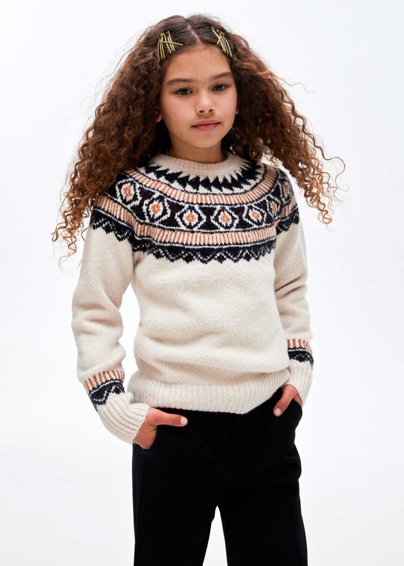Jacquard knit sweater girl | Mayoral ®