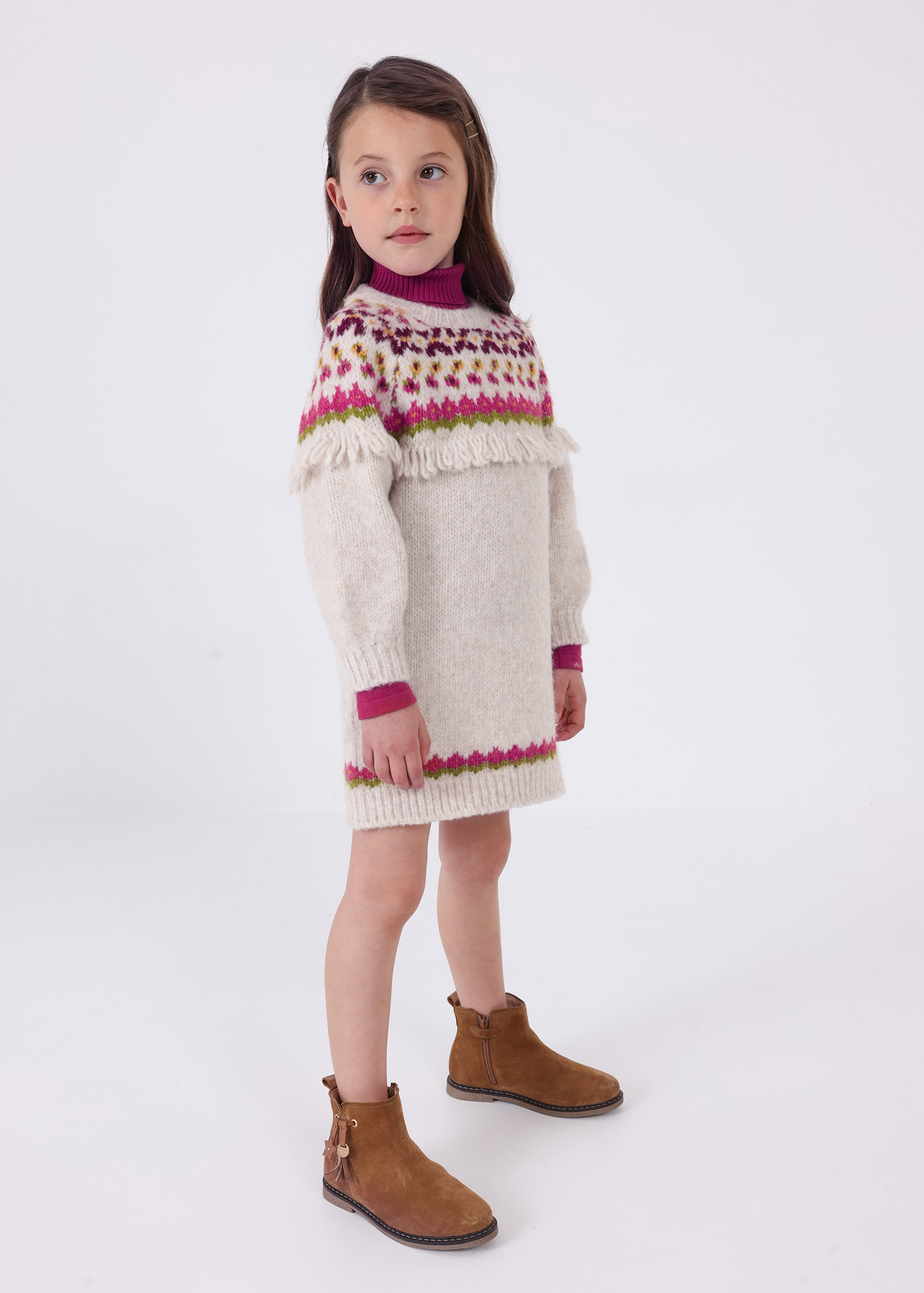 Jacquard knit dress girl | Mayoral ®