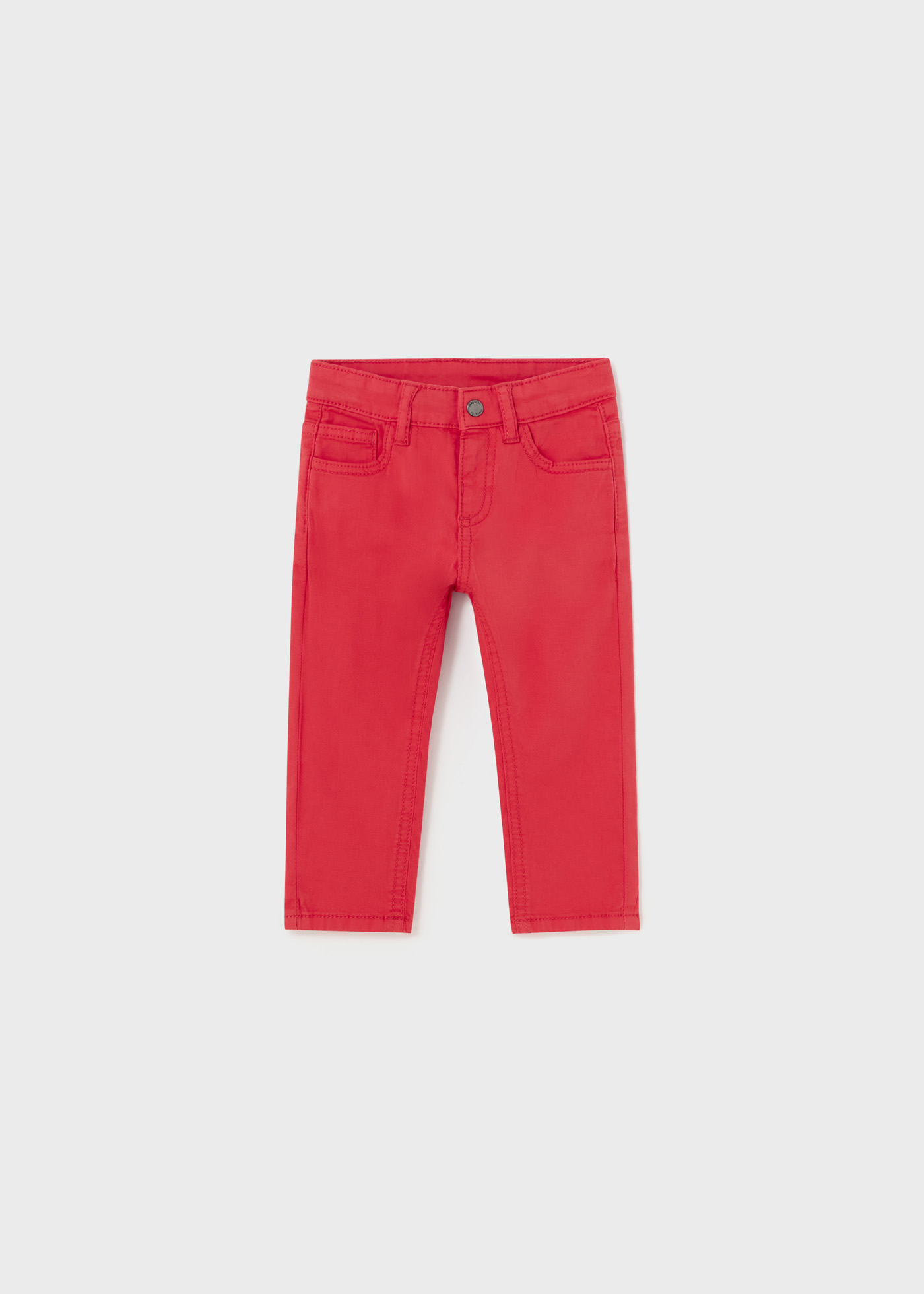 Babyhug Twill Woven Full Length Solid Trouser With Stretch - White